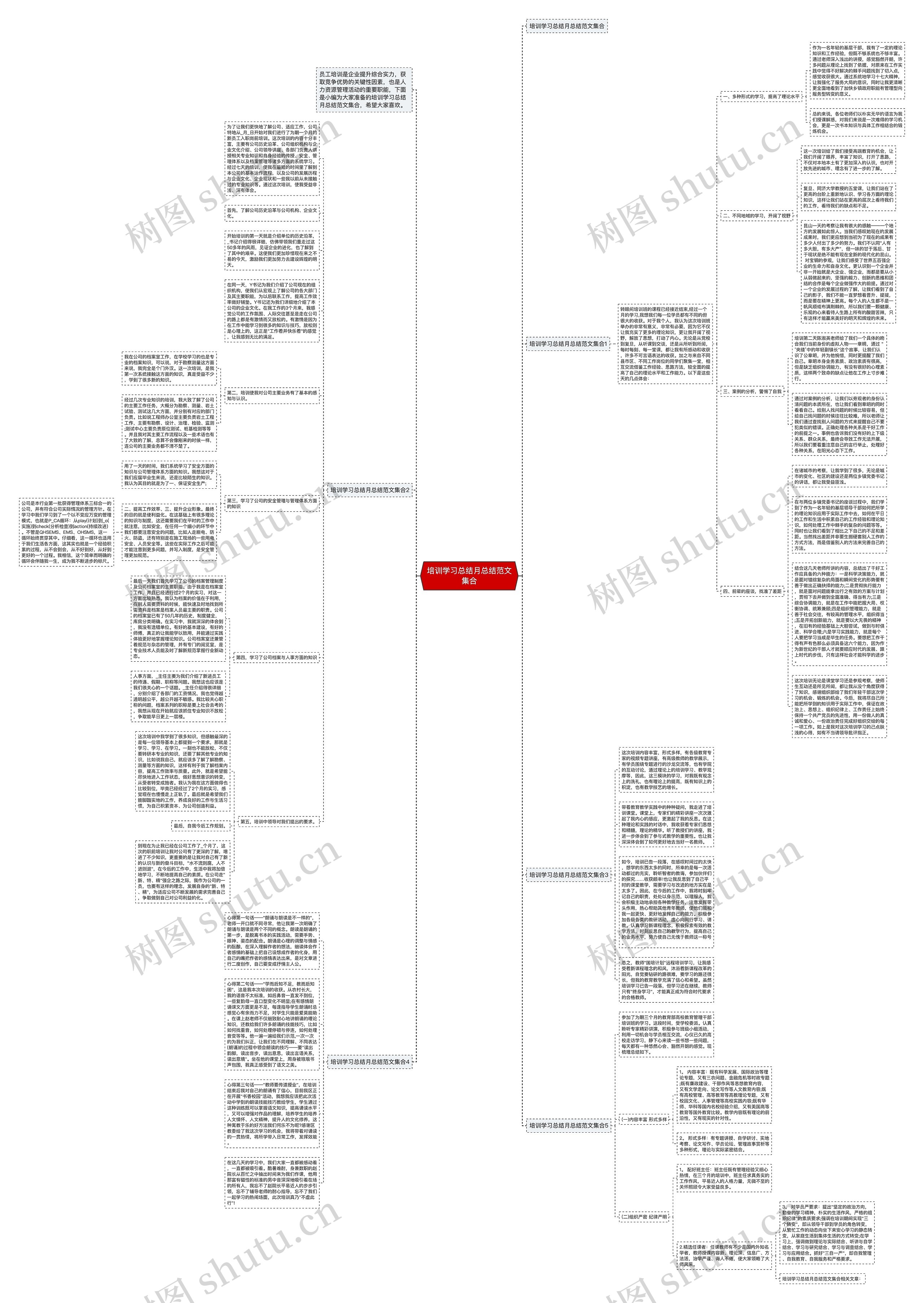 培训学习总结月总结范文集合思维导图