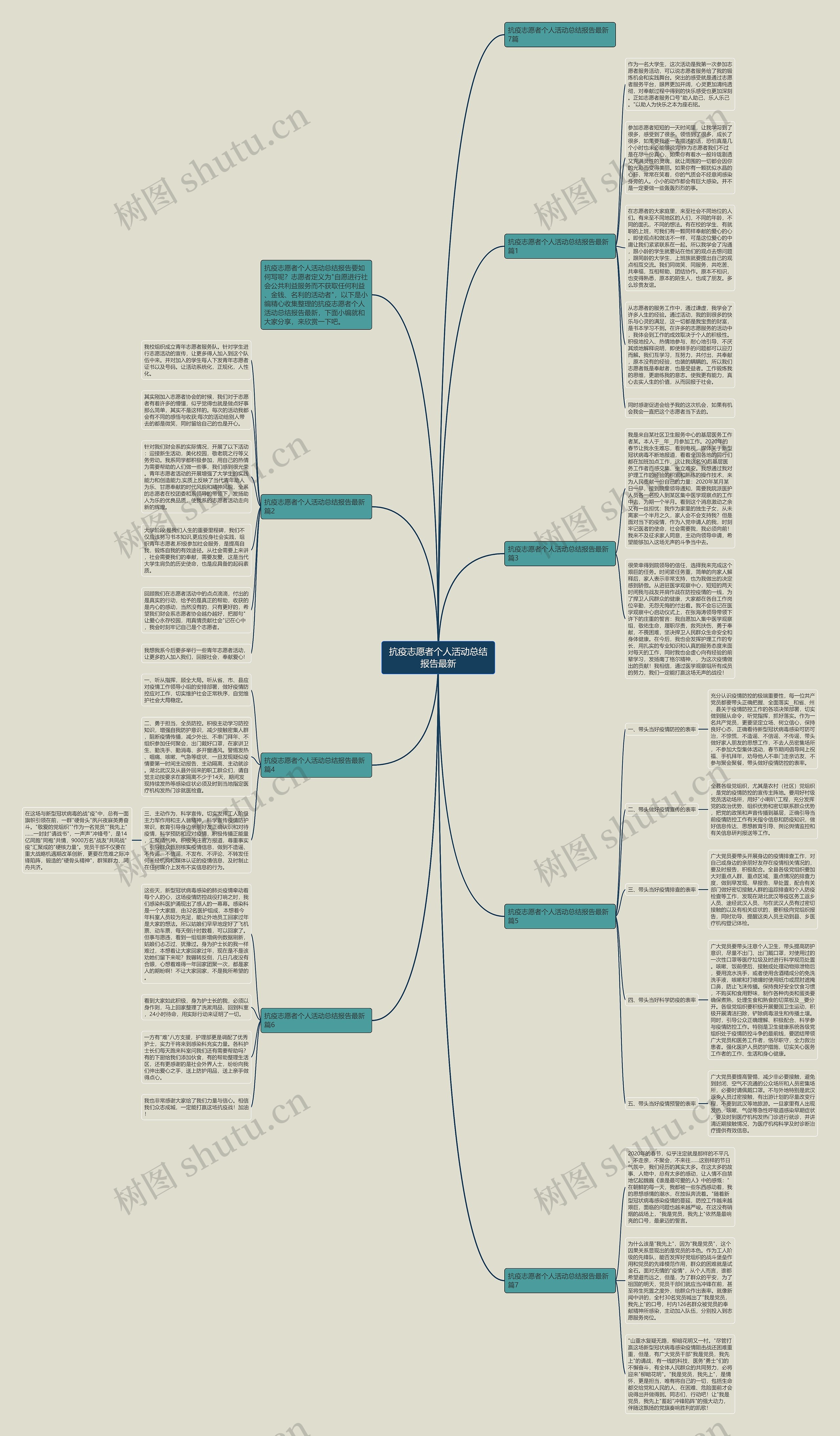 抗疫志愿者个人活动总结报告最新思维导图