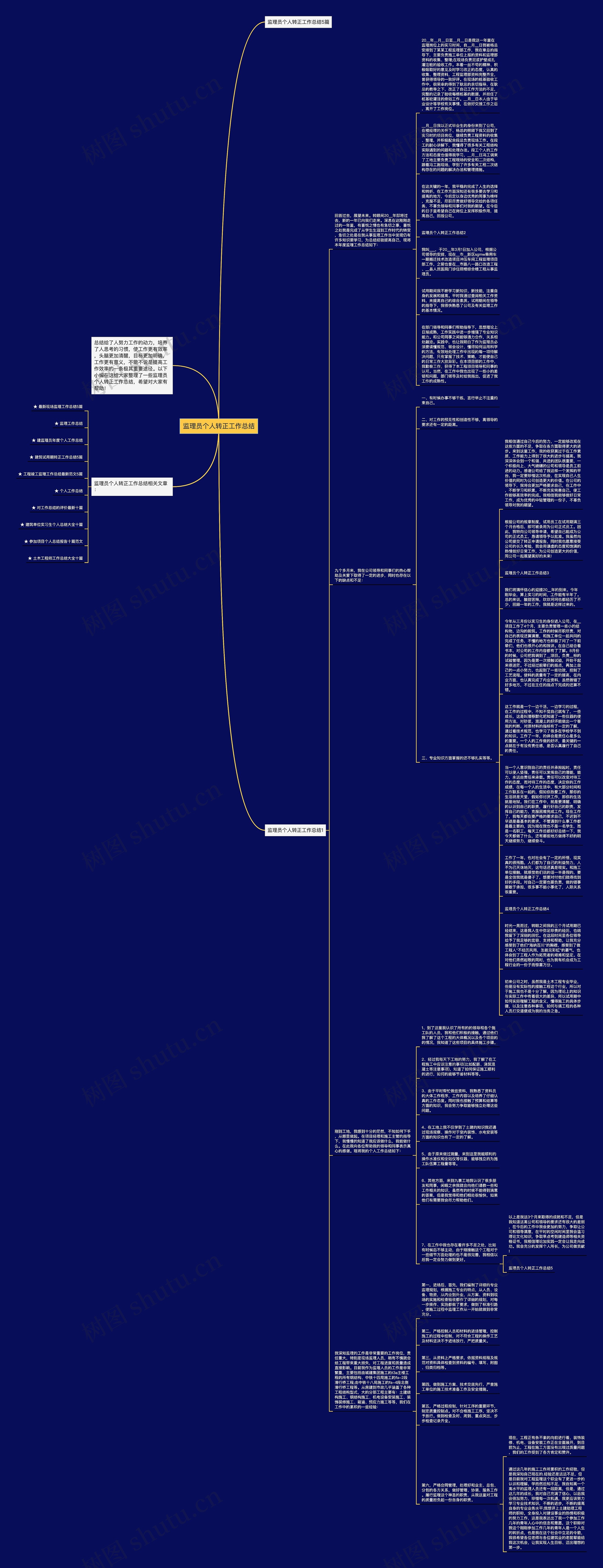 监理员个人转正工作总结思维导图