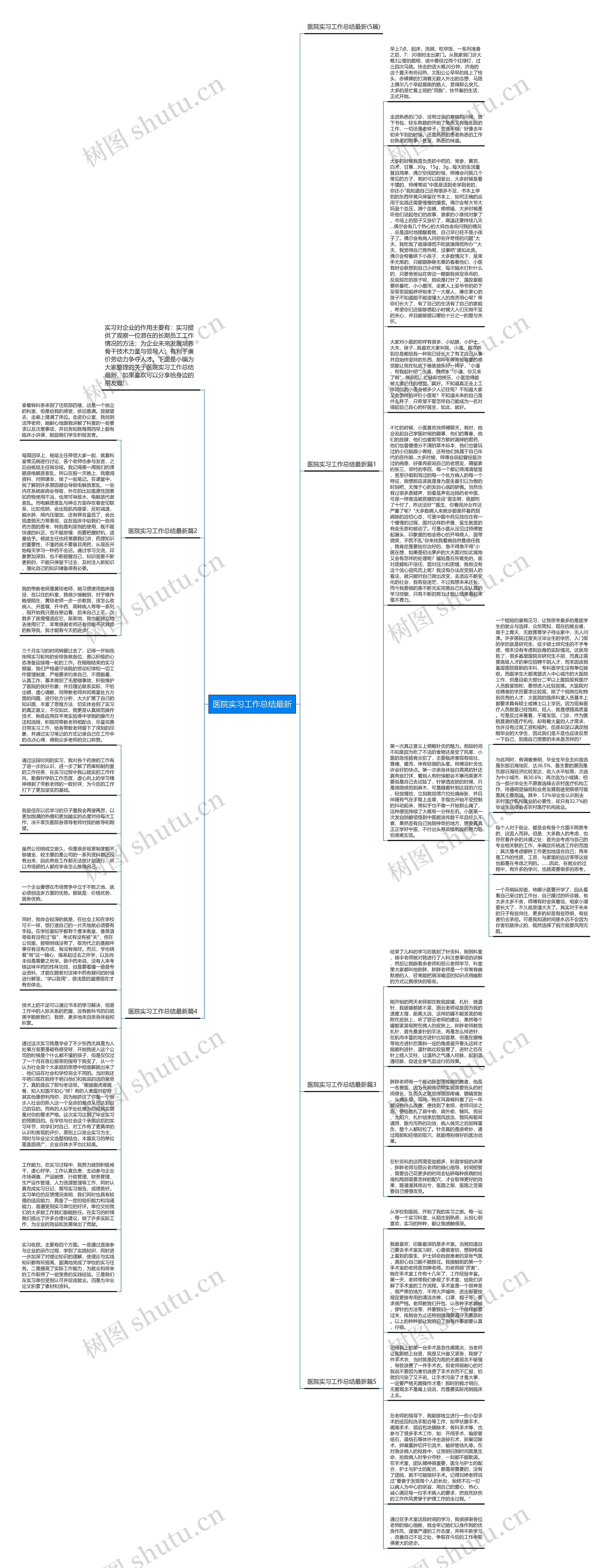 医院实习工作总结最新思维导图
