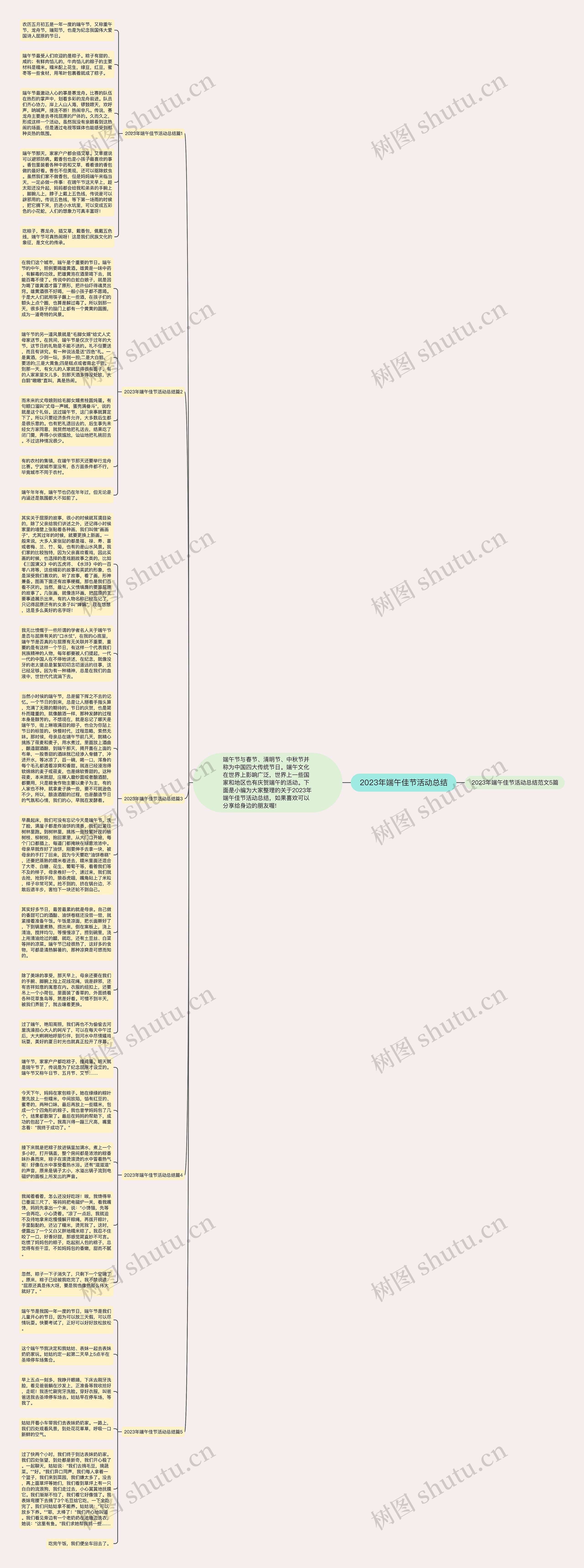2023年端午佳节活动总结思维导图