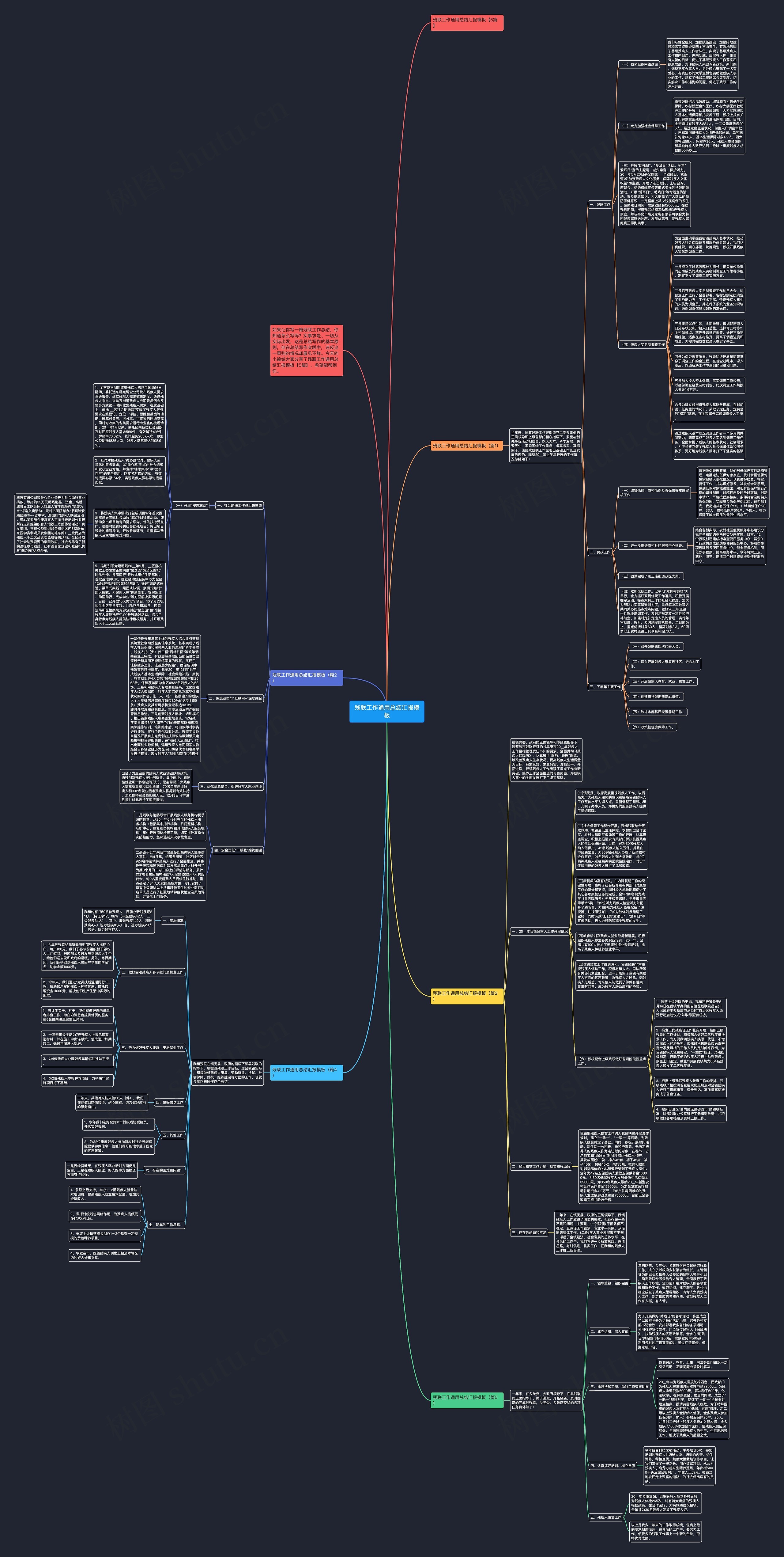 残联工作通用总结汇报思维导图