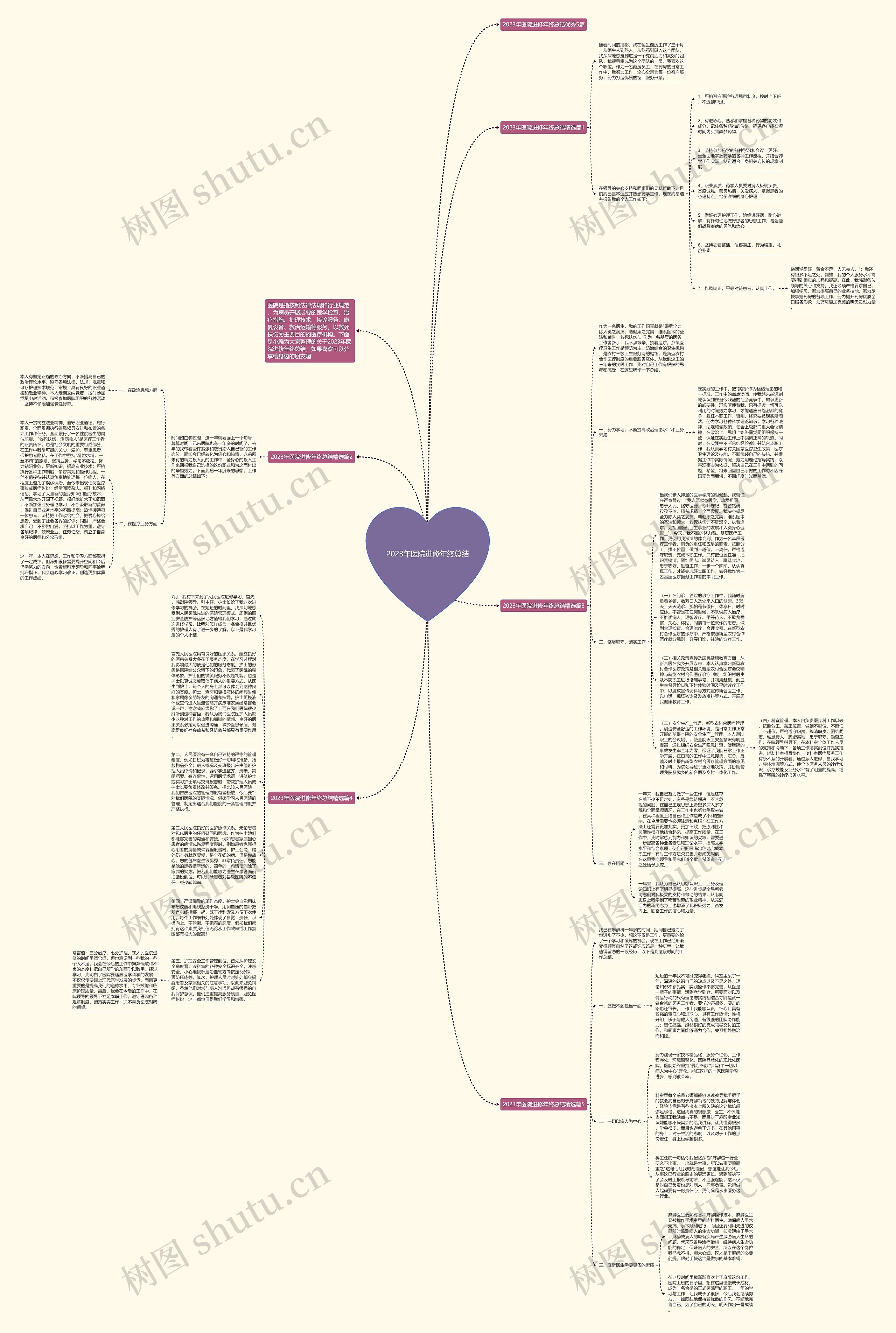 2023年医院进修年终总结思维导图