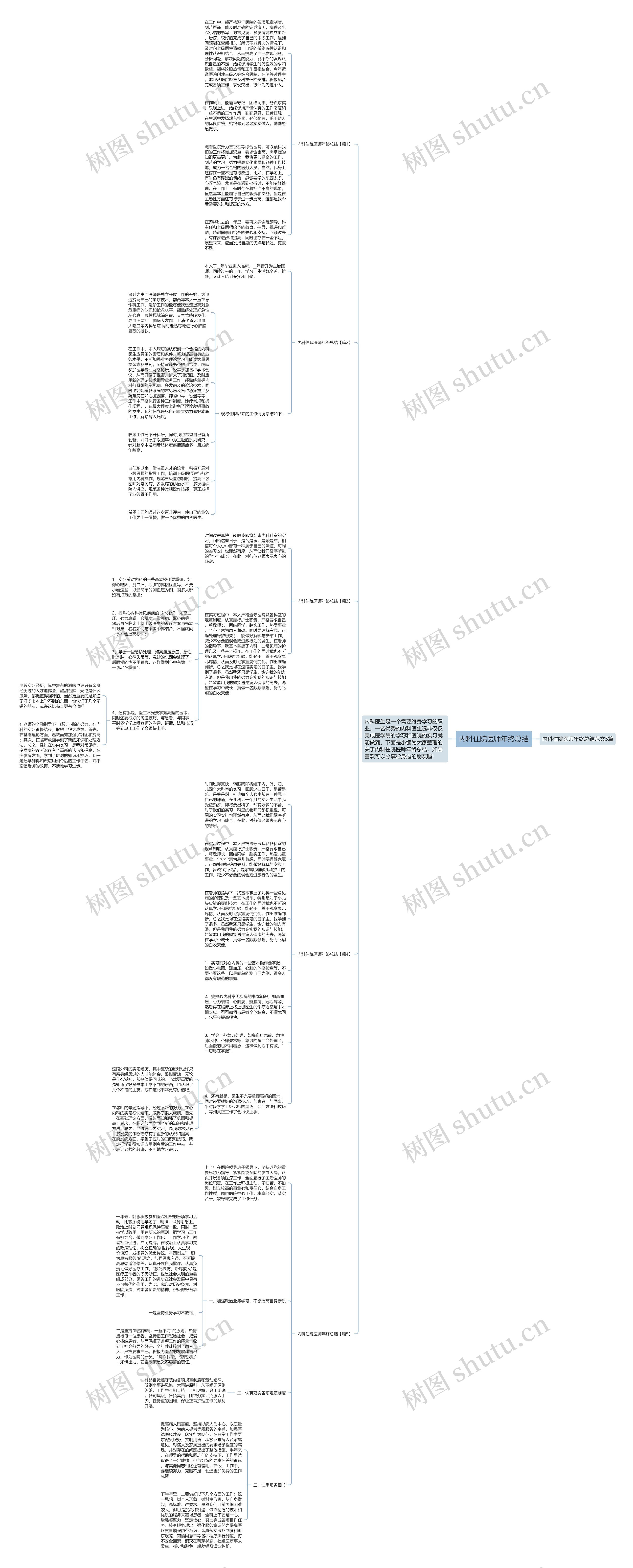 内科住院医师年终总结思维导图