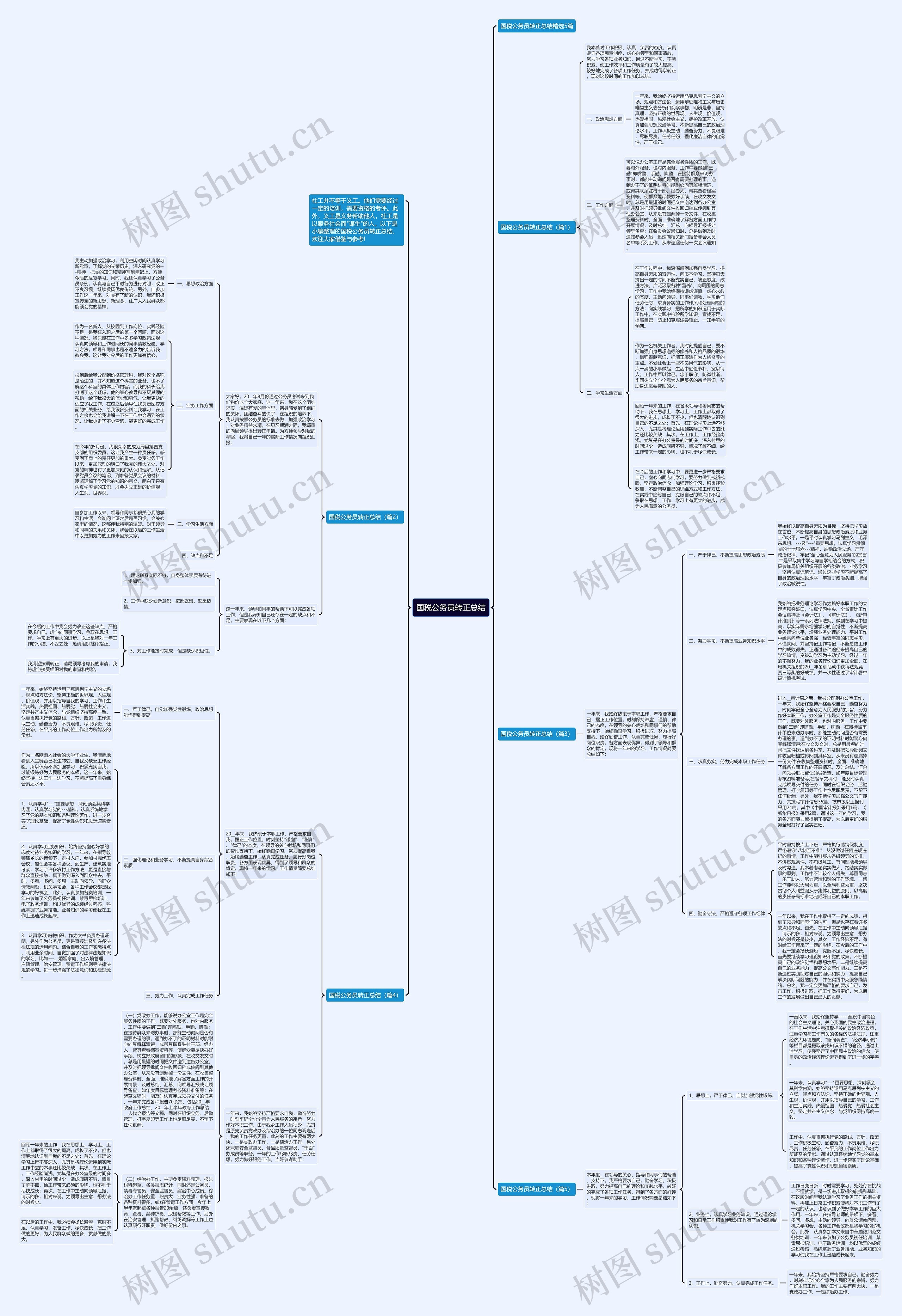 国税公务员转正总结思维导图
