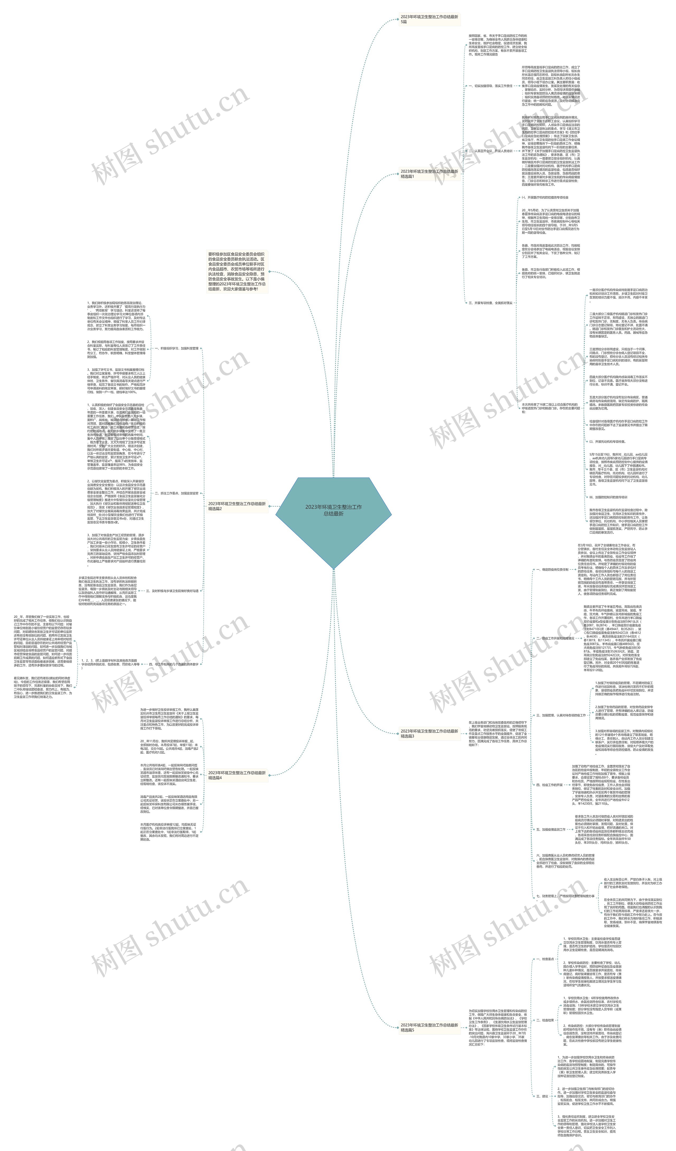 2023年环境卫生整治工作总结最新思维导图高清图 2023年环境卫生整治工作总结最新思维导图