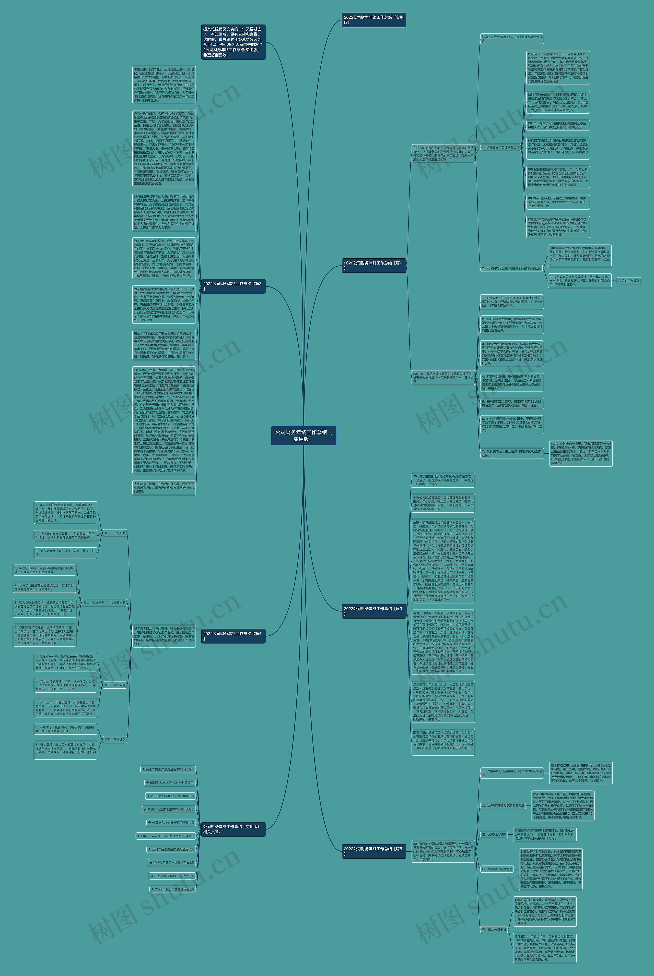 公司财务年终工作总结（实用版）思维导图