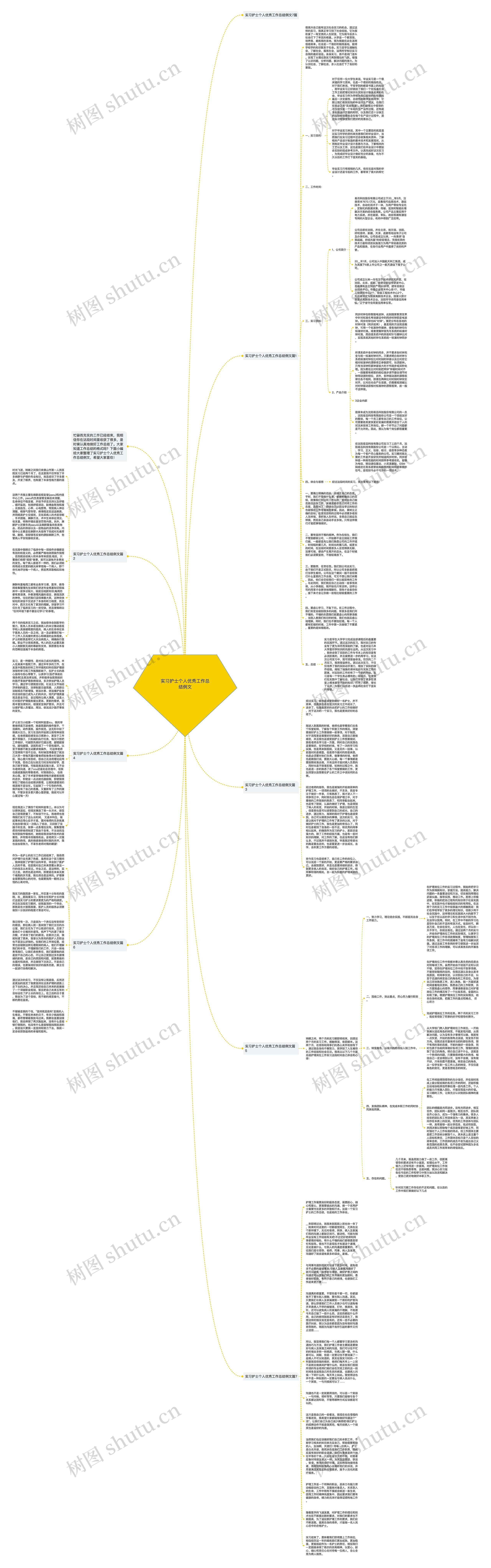实习护士个人优秀工作总结例文思维导图