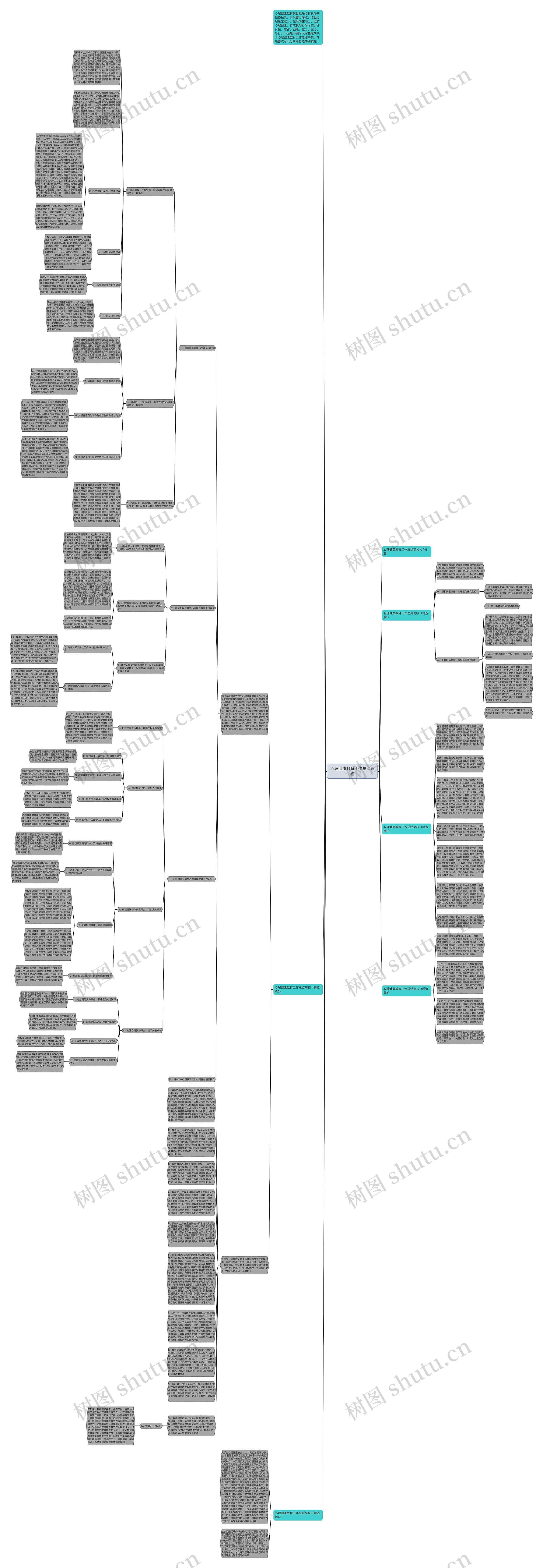 心理健康教育工作总结高校思维导图