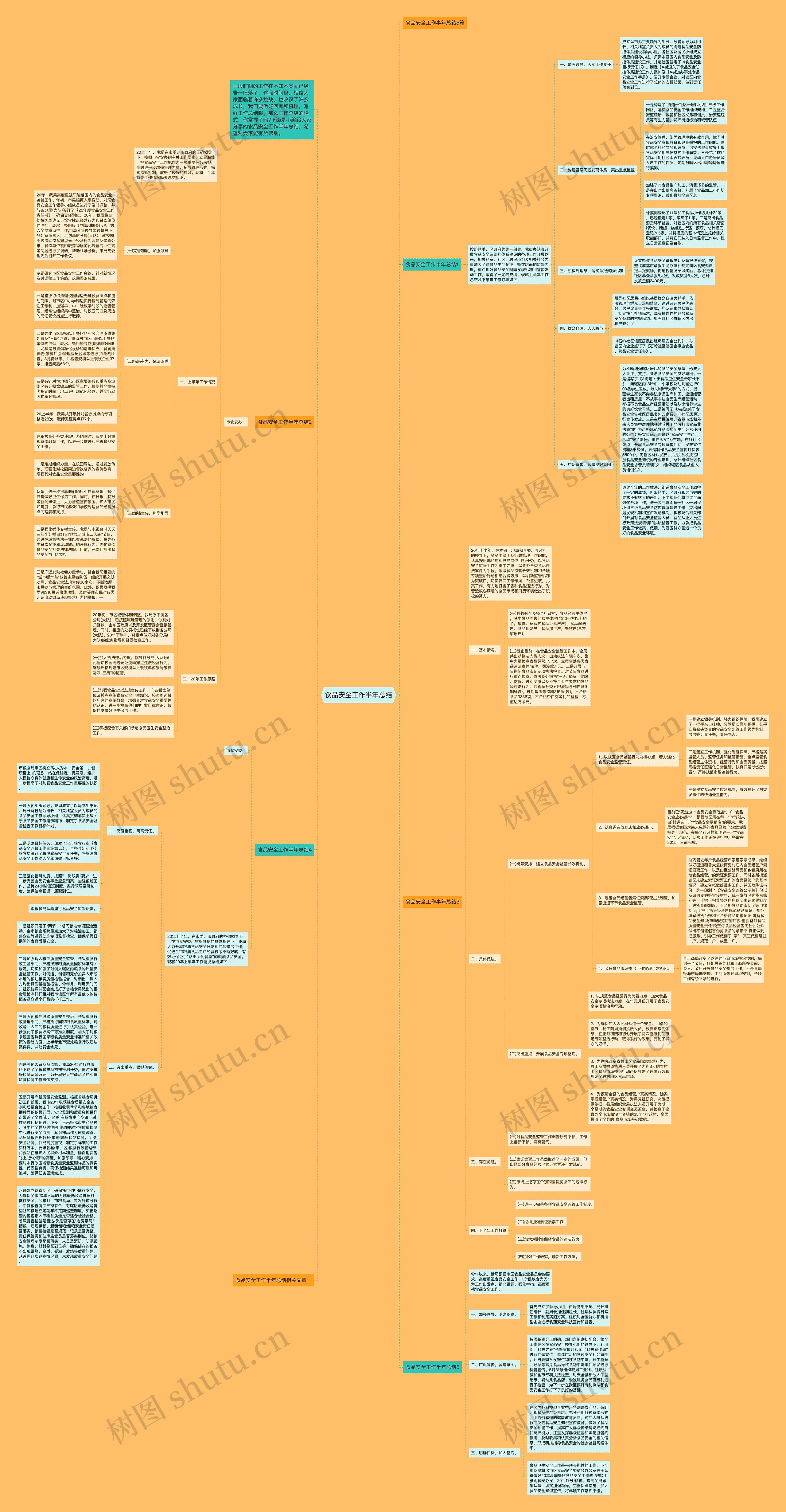 食品安全工作半年总结思维导图