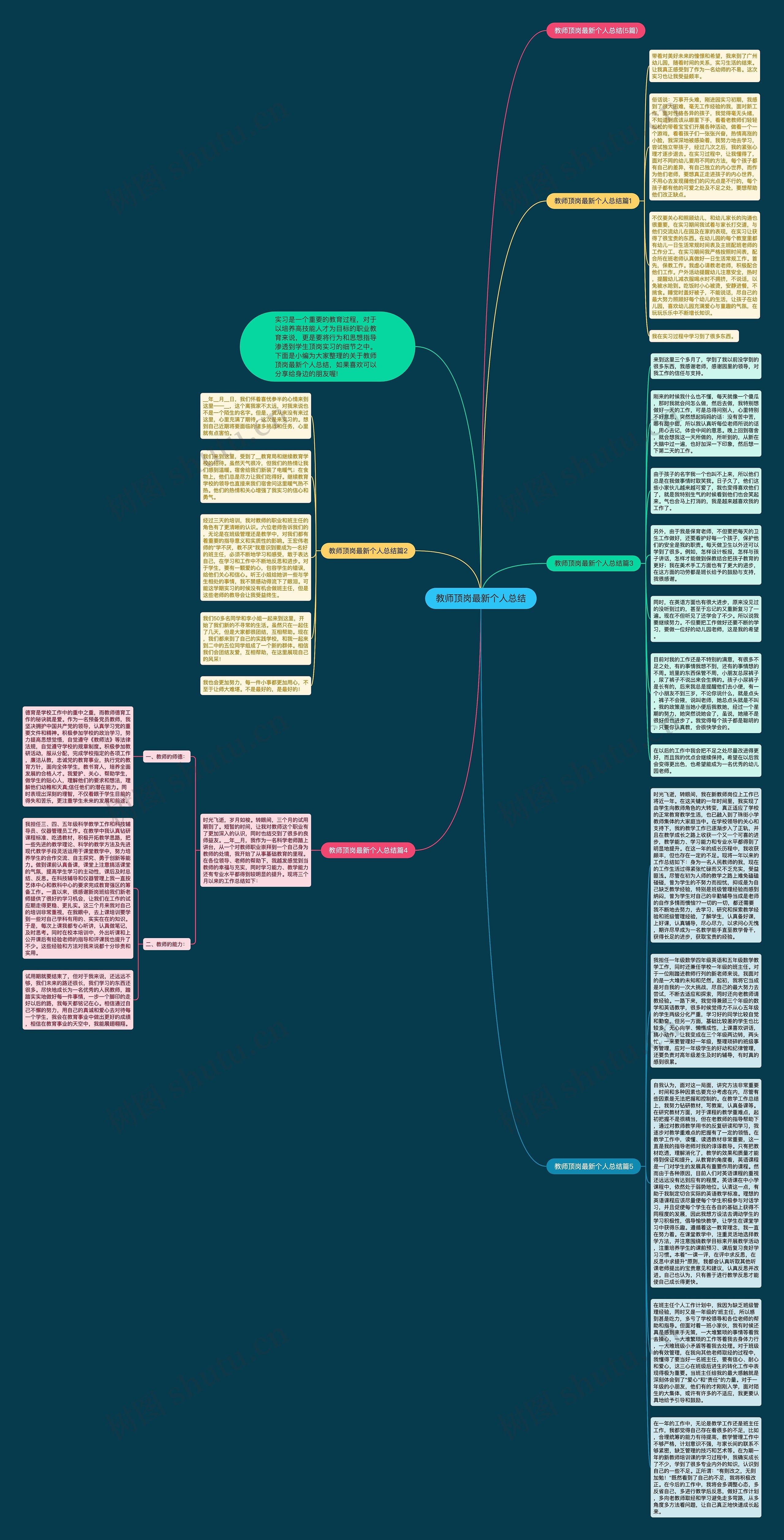 教师顶岗最新个人总结思维导图