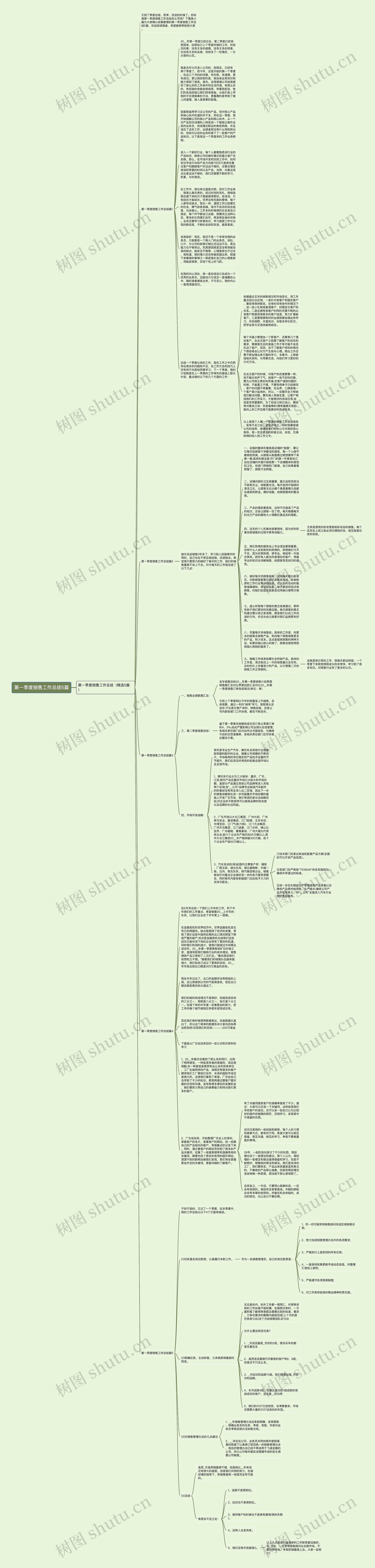 第一季度销售工作总结5篇思维导图
