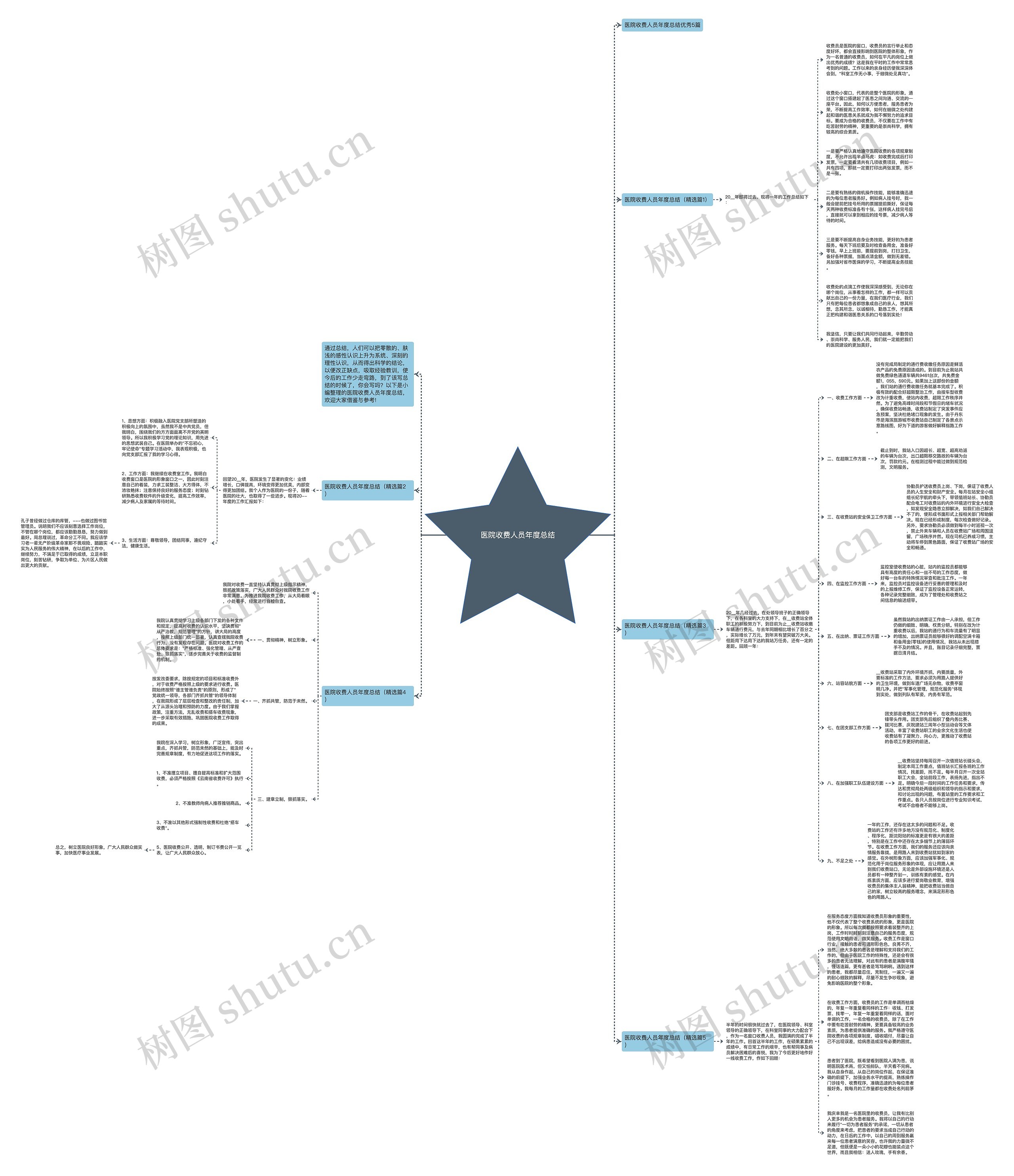 医院收费人员年度总结思维导图