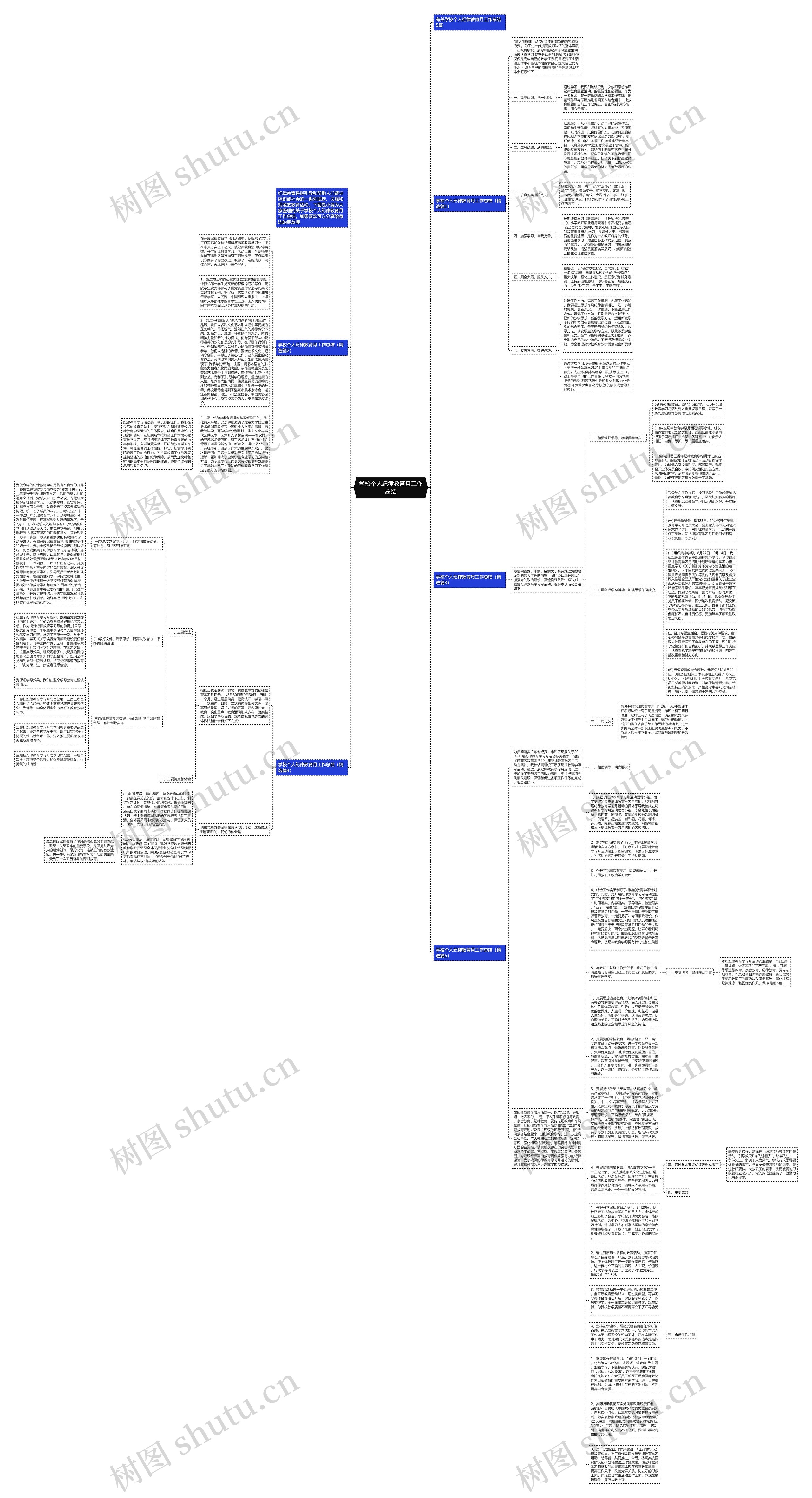 学校个人纪律教育月工作总结思维导图