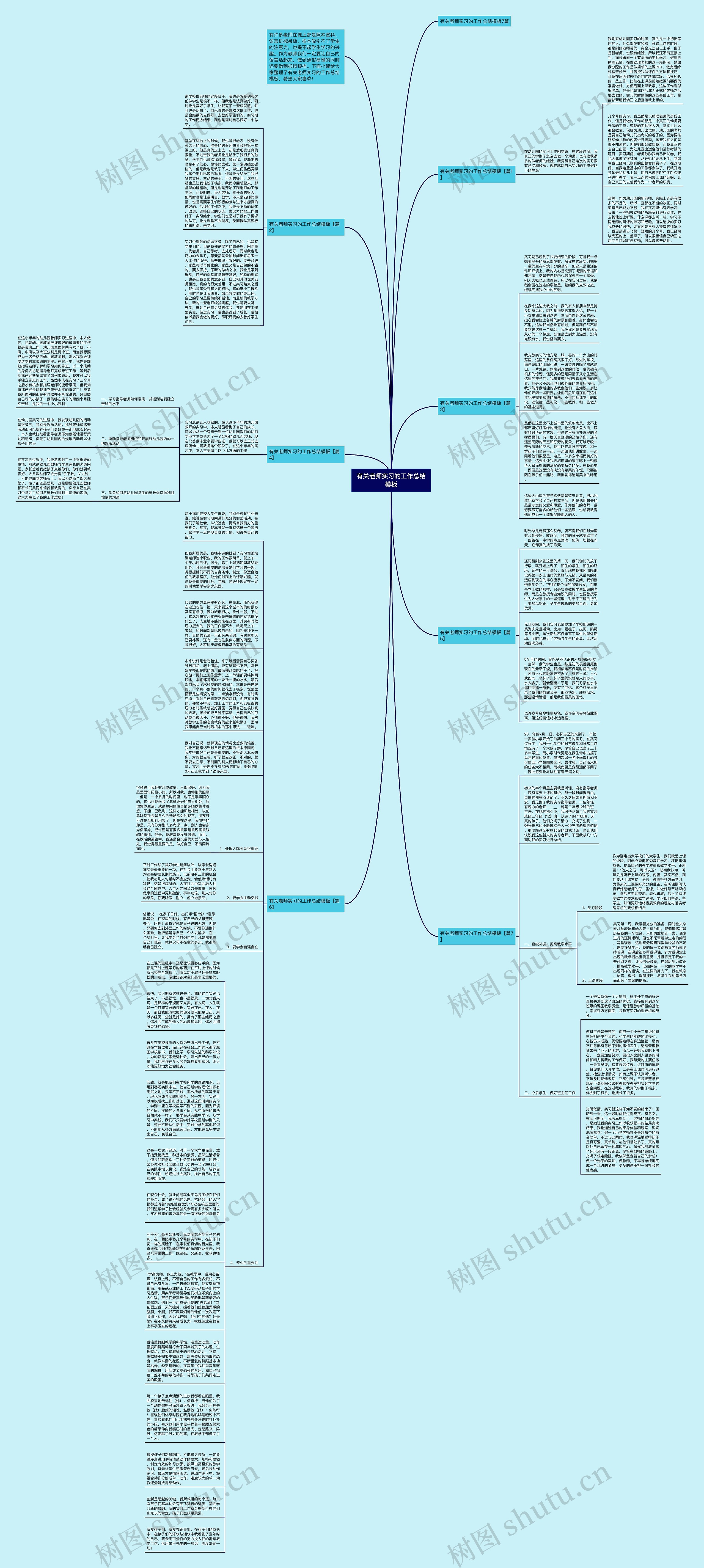 有关老师实习的工作总结思维导图