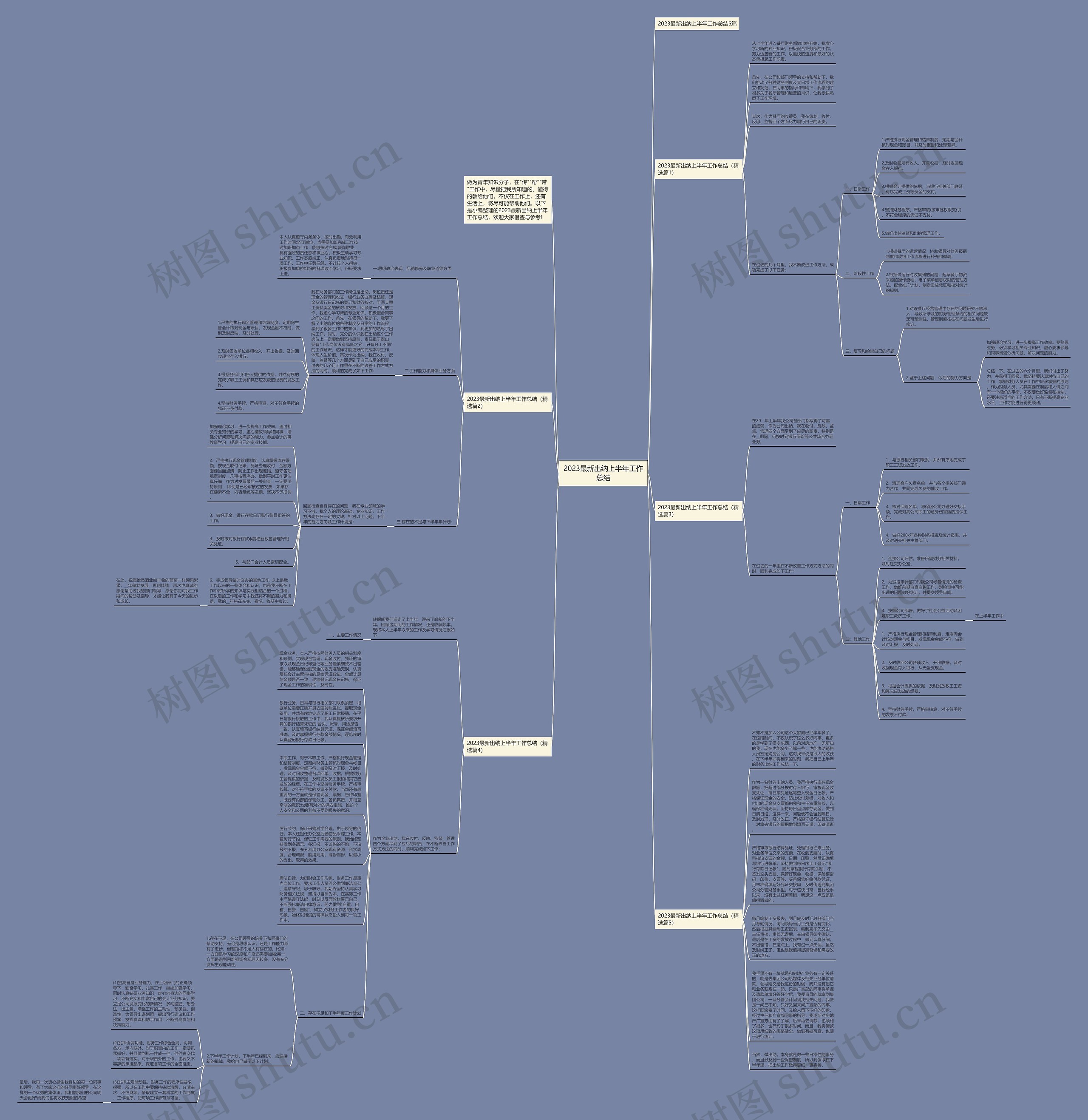 2023最新出纳上半年工作总结思维导图高清图 2023最新出纳上半年工作总结思维导图