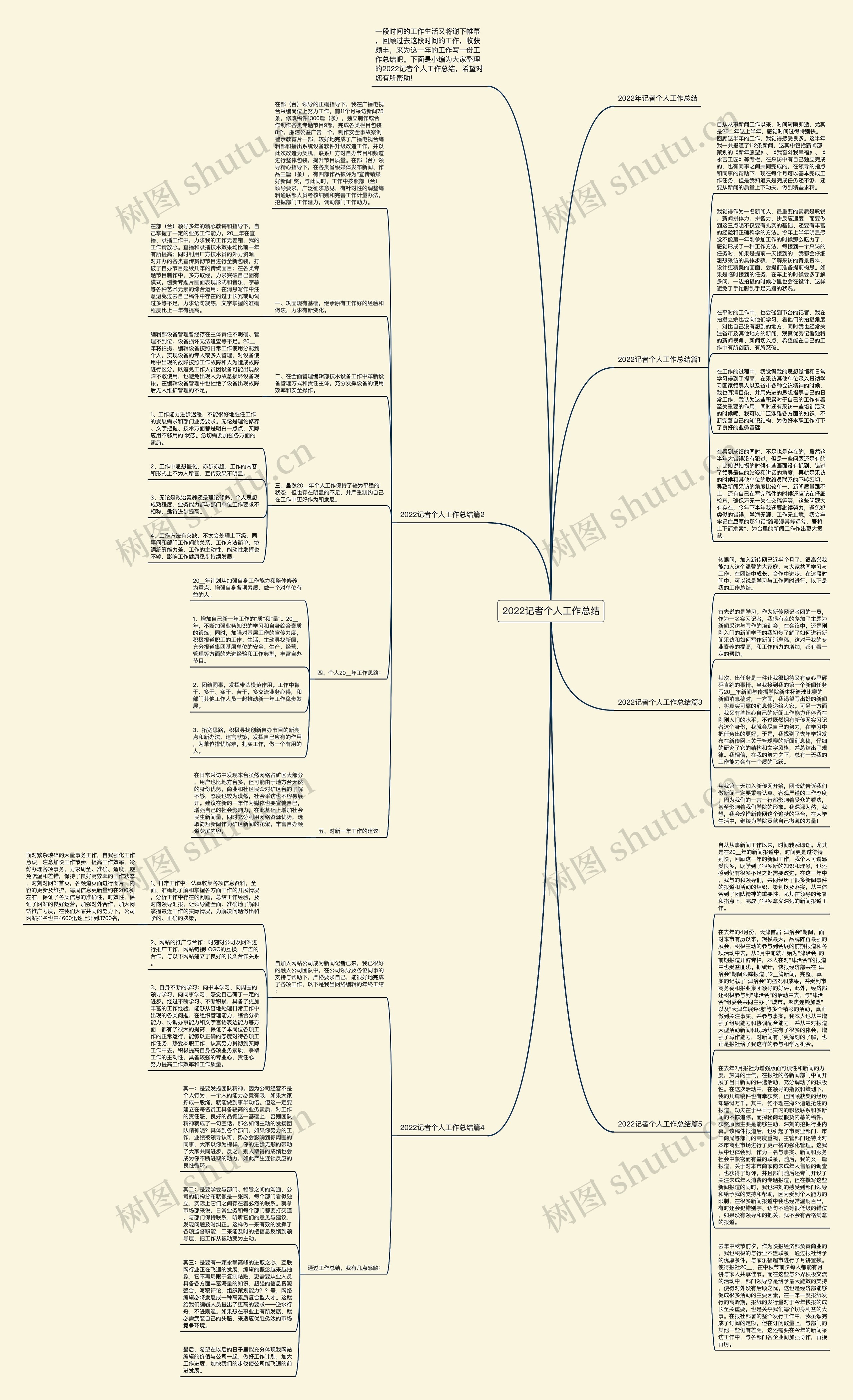 2022记者个人工作总结思维导图