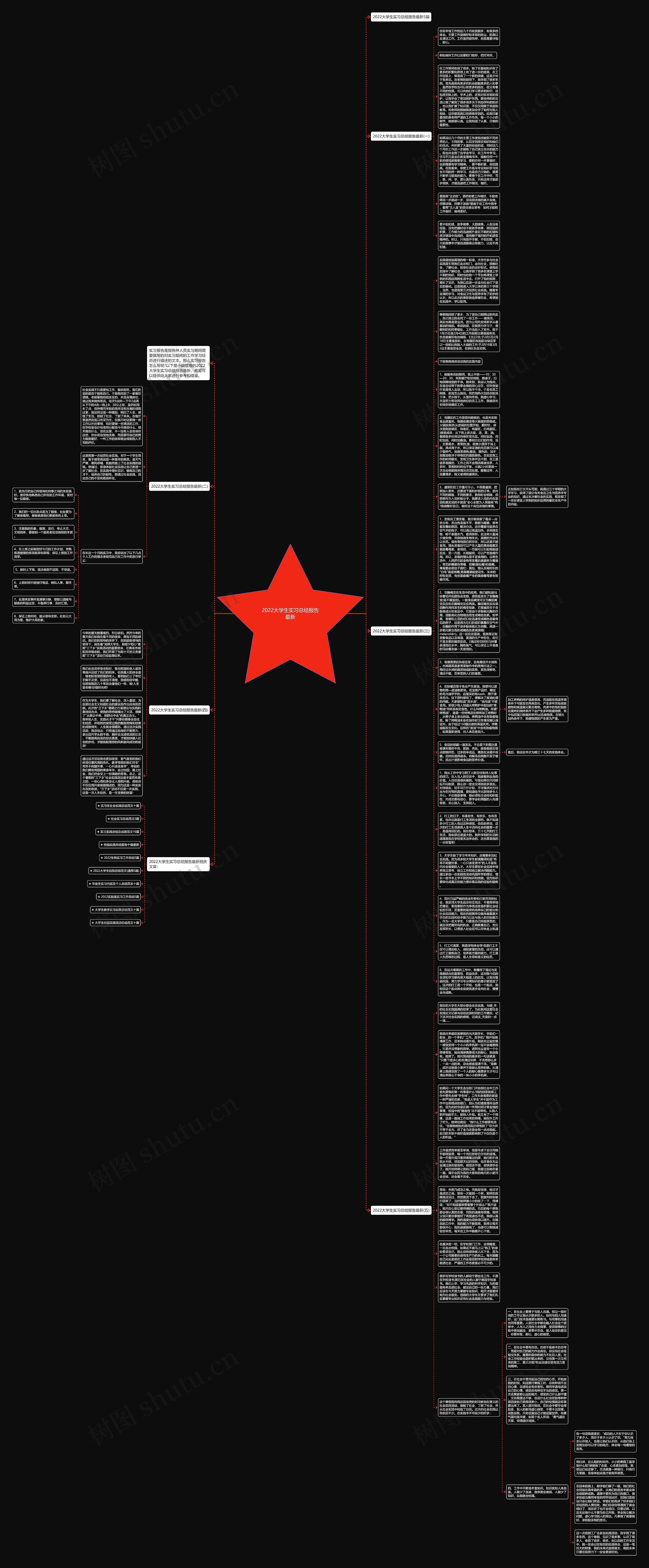 2022大学生实习总结报告最新思维导图