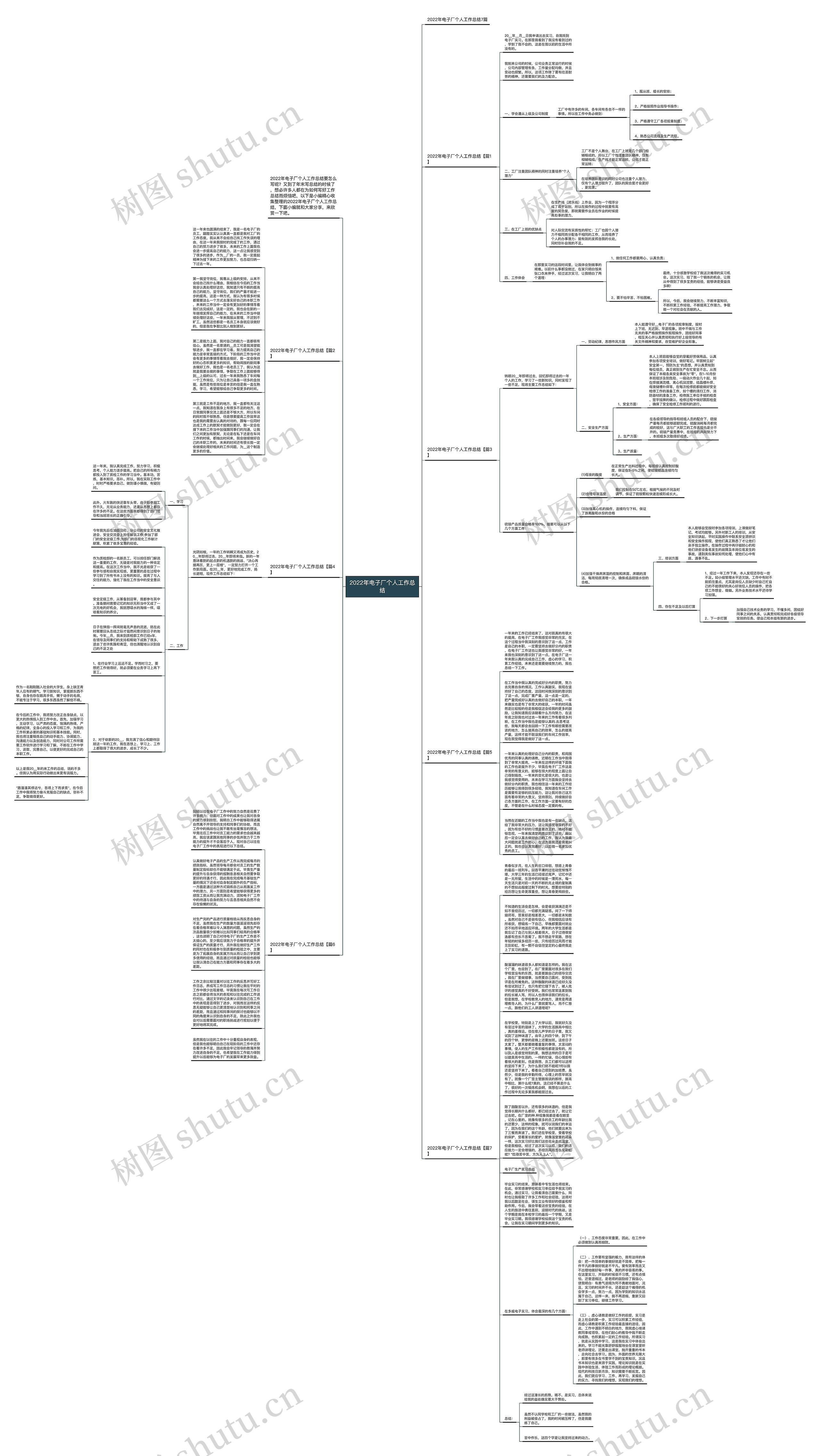 2022年电子厂个人工作总结思维导图