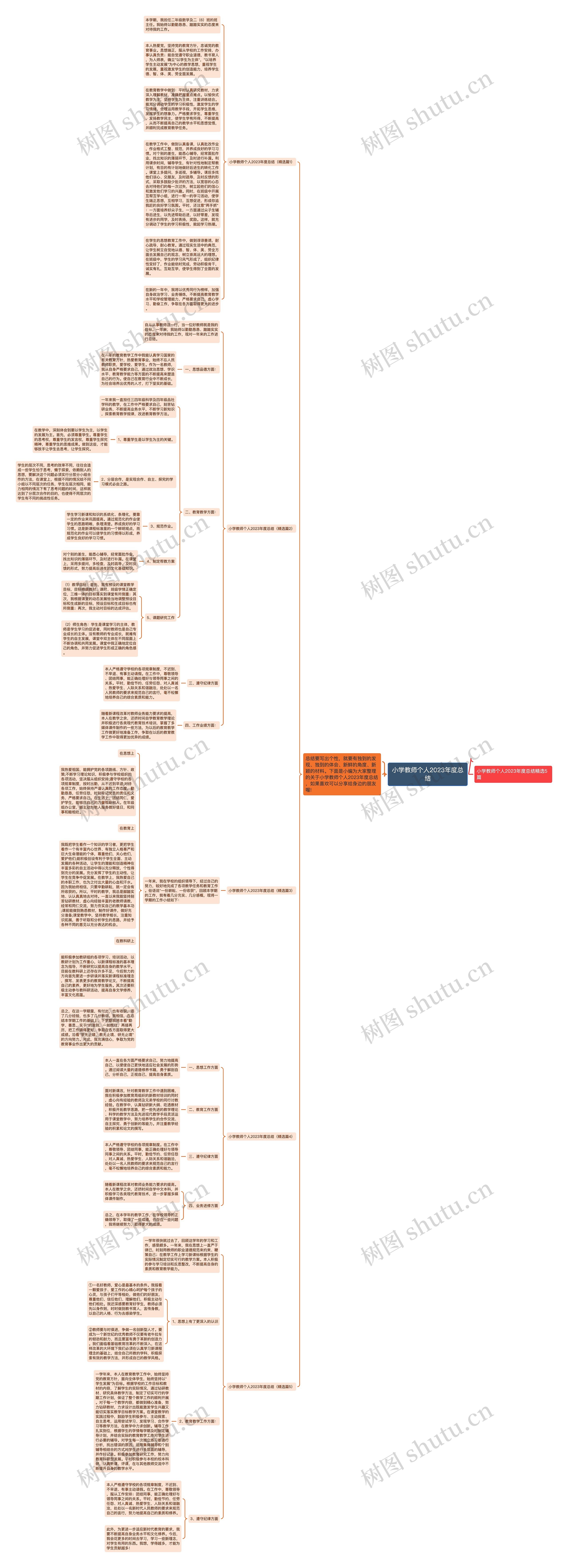 小学教师个人2023年度总结思维导图