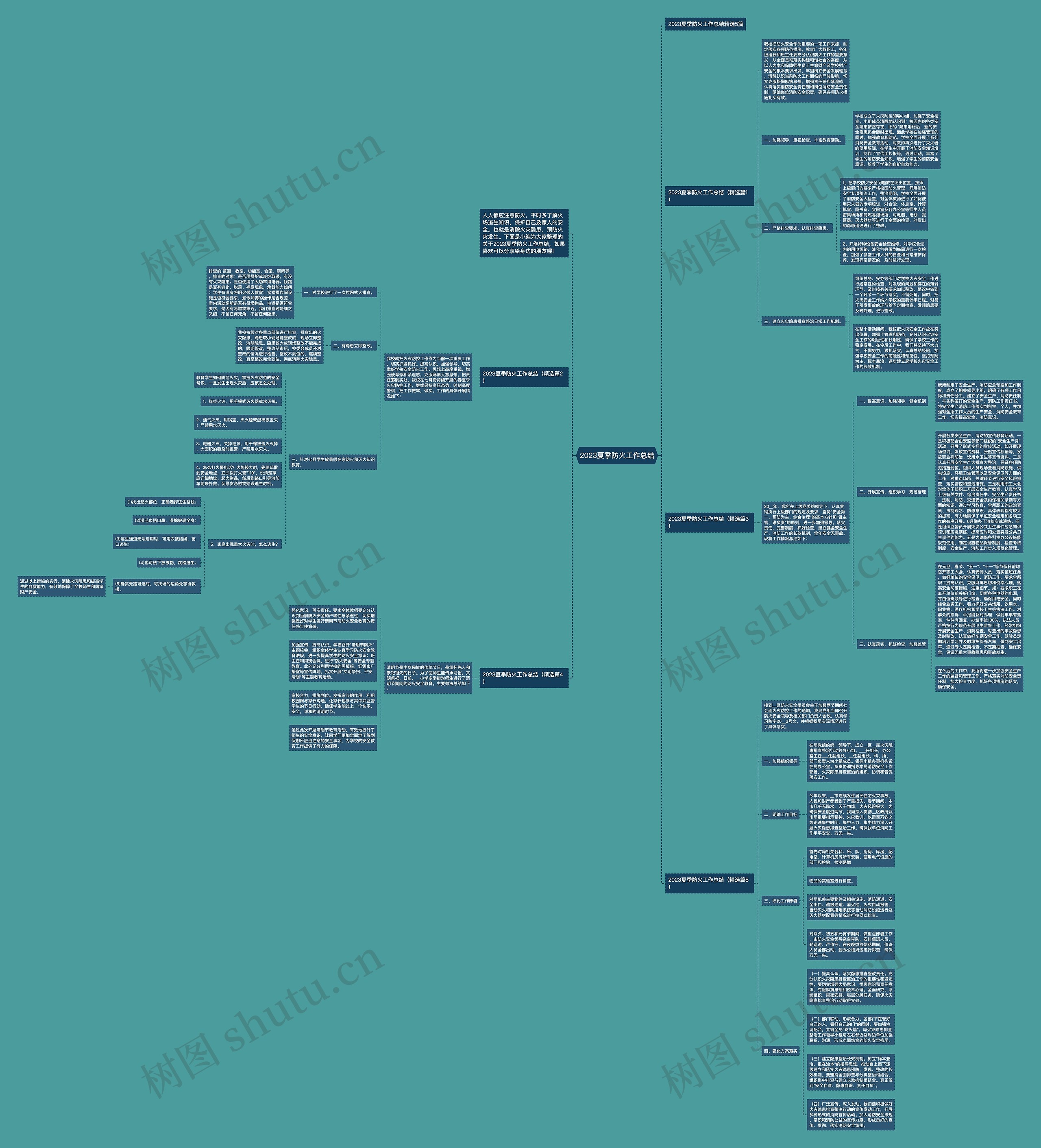 2023夏季防火工作总结思维导图