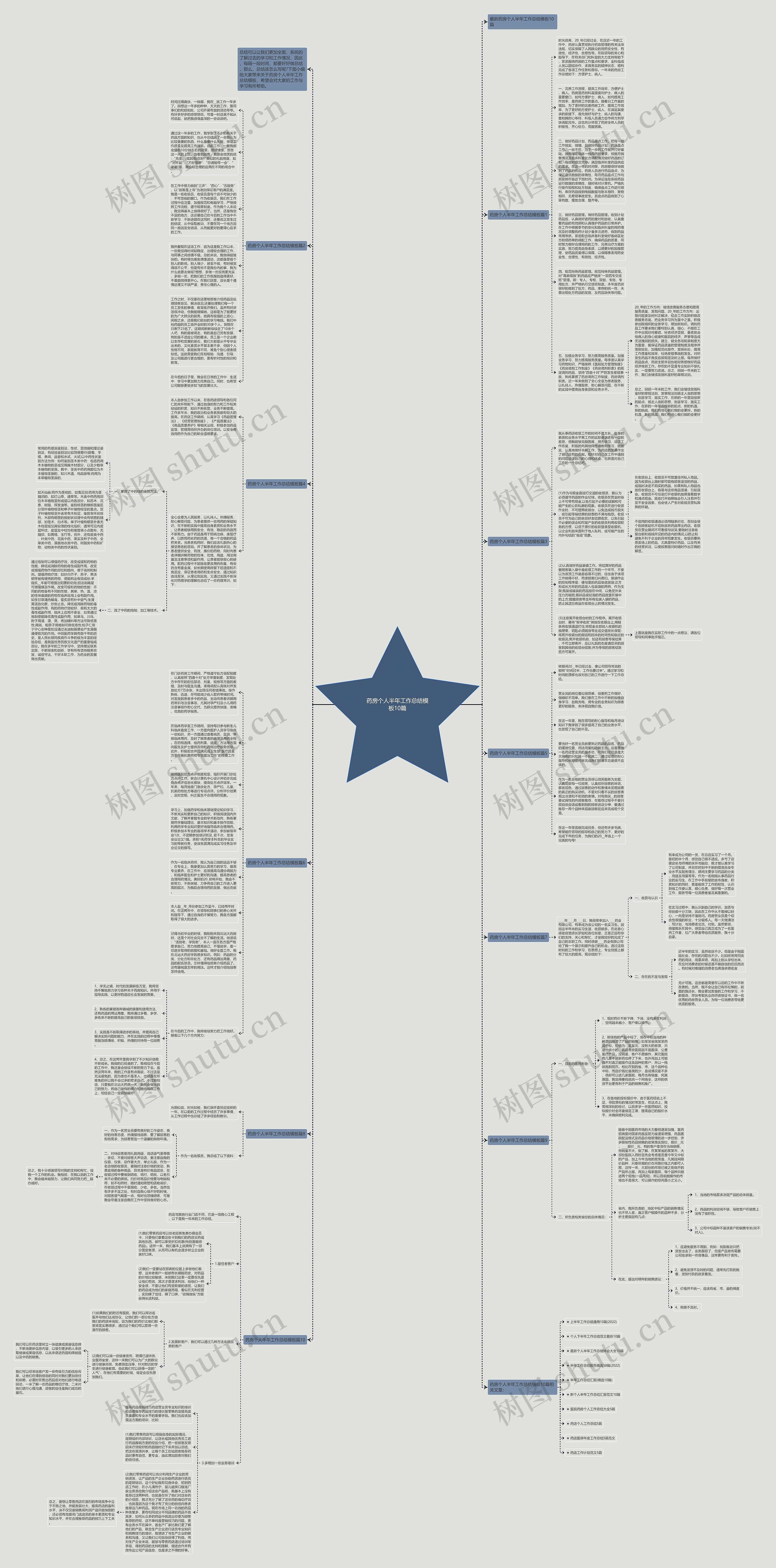 药房个人半年工作总结10篇思维导图