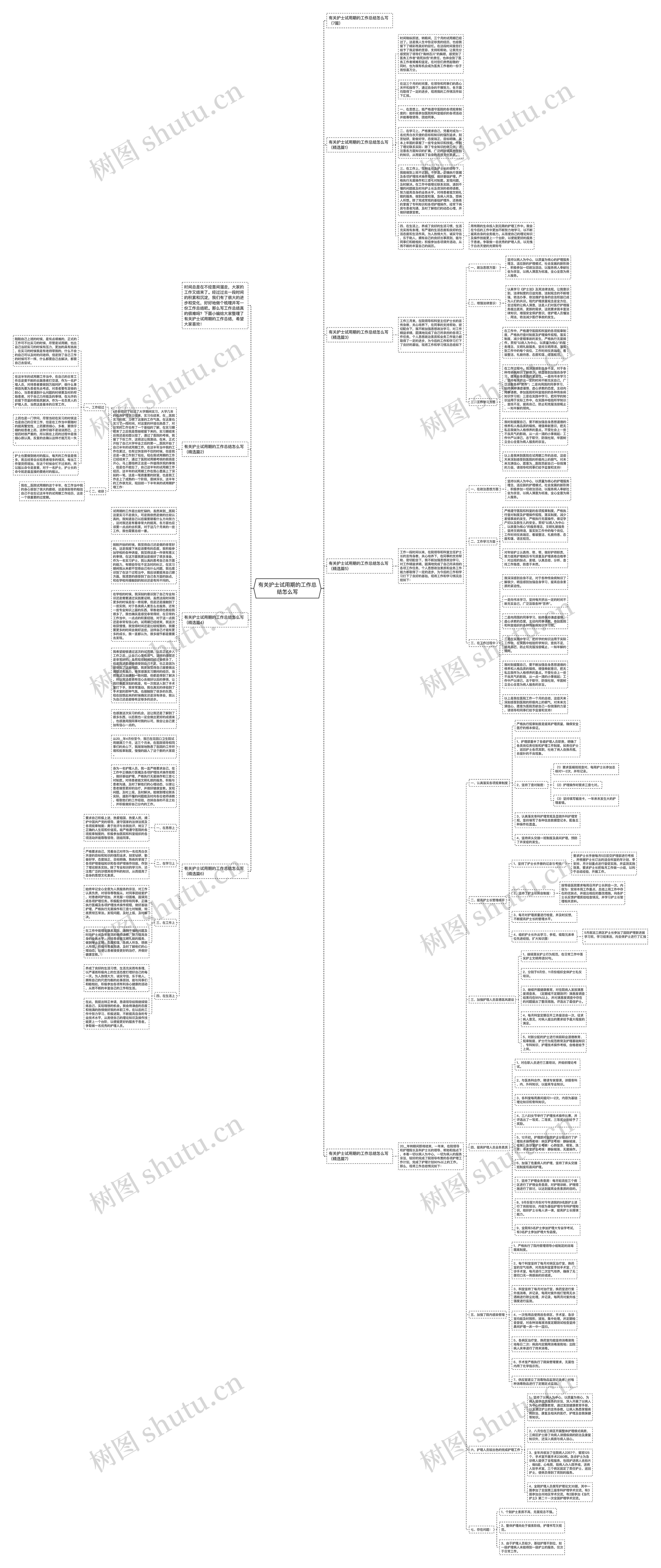 有关护士试用期的工作总结怎么写思维导图