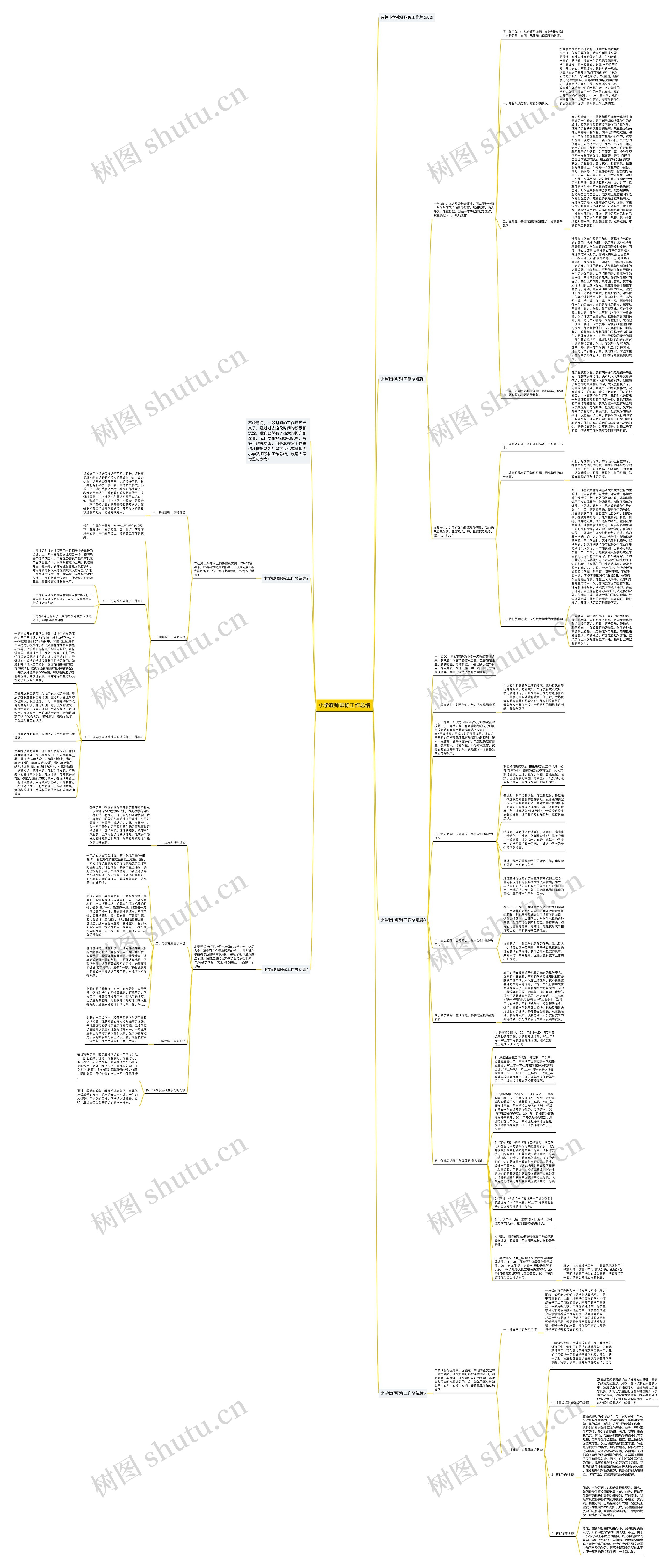小学教师职称工作总结思维导图
