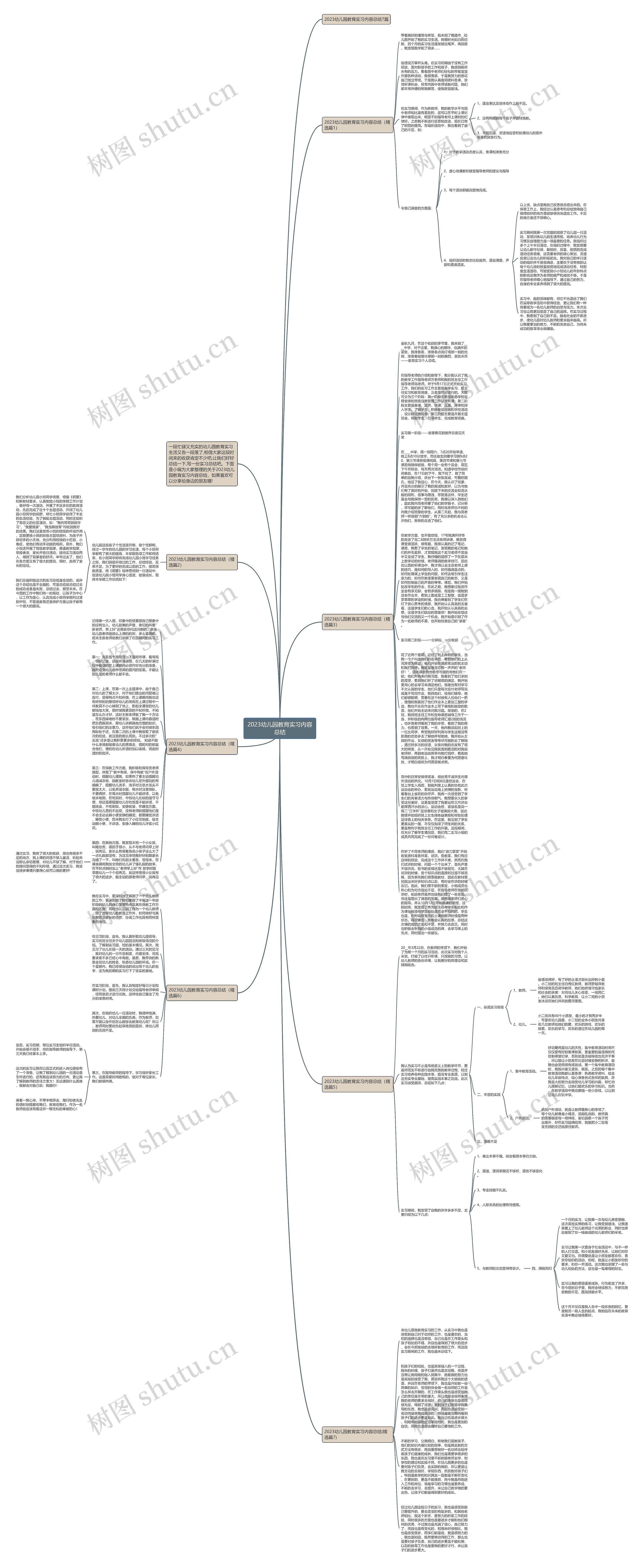 2023幼儿园教育实习内容总结思维导图