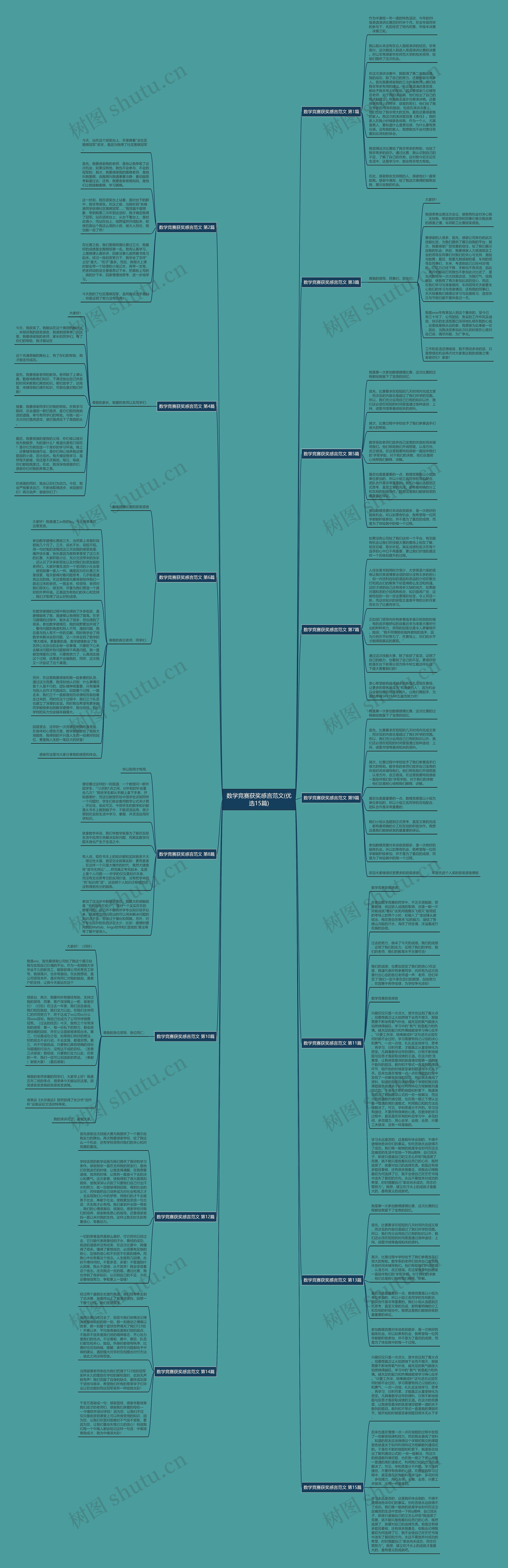 数学竞赛获奖感言范文(优选15篇)思维导图