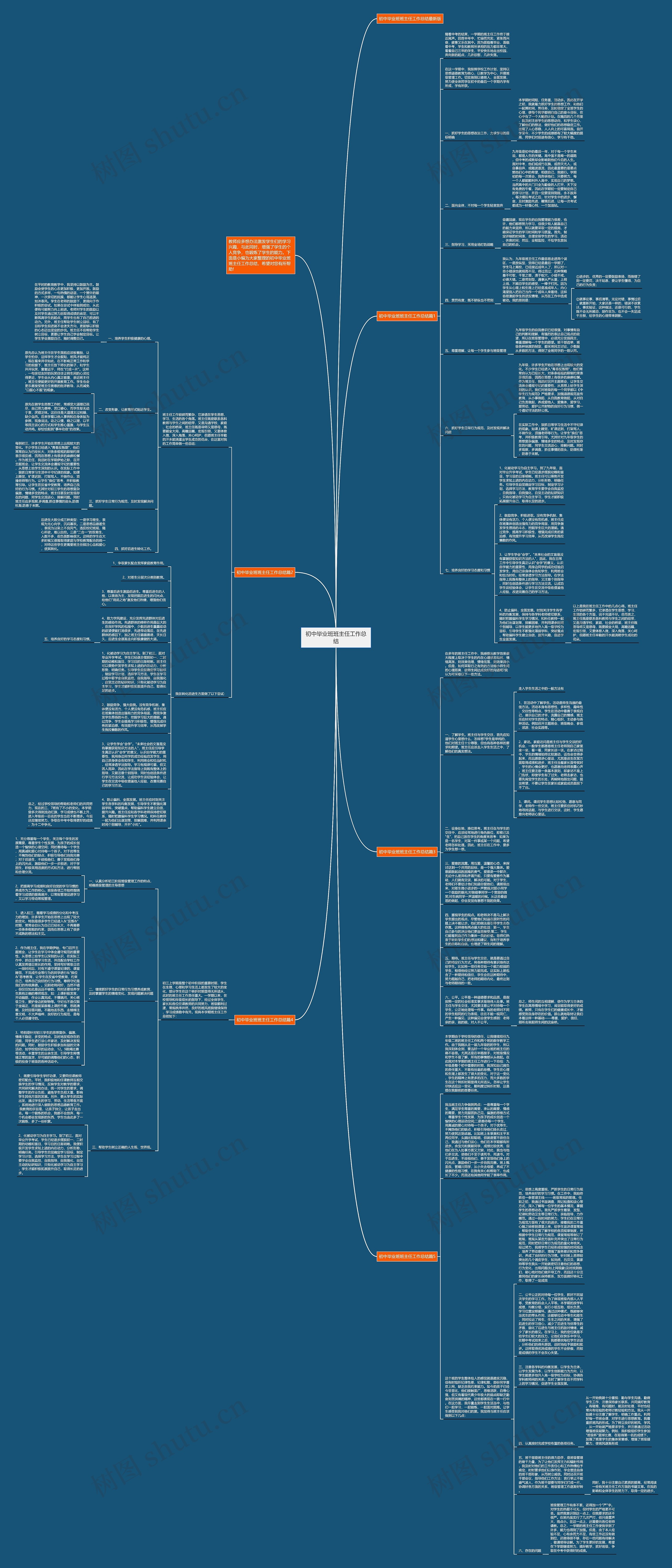 初中毕业班班主任工作总结思维导图