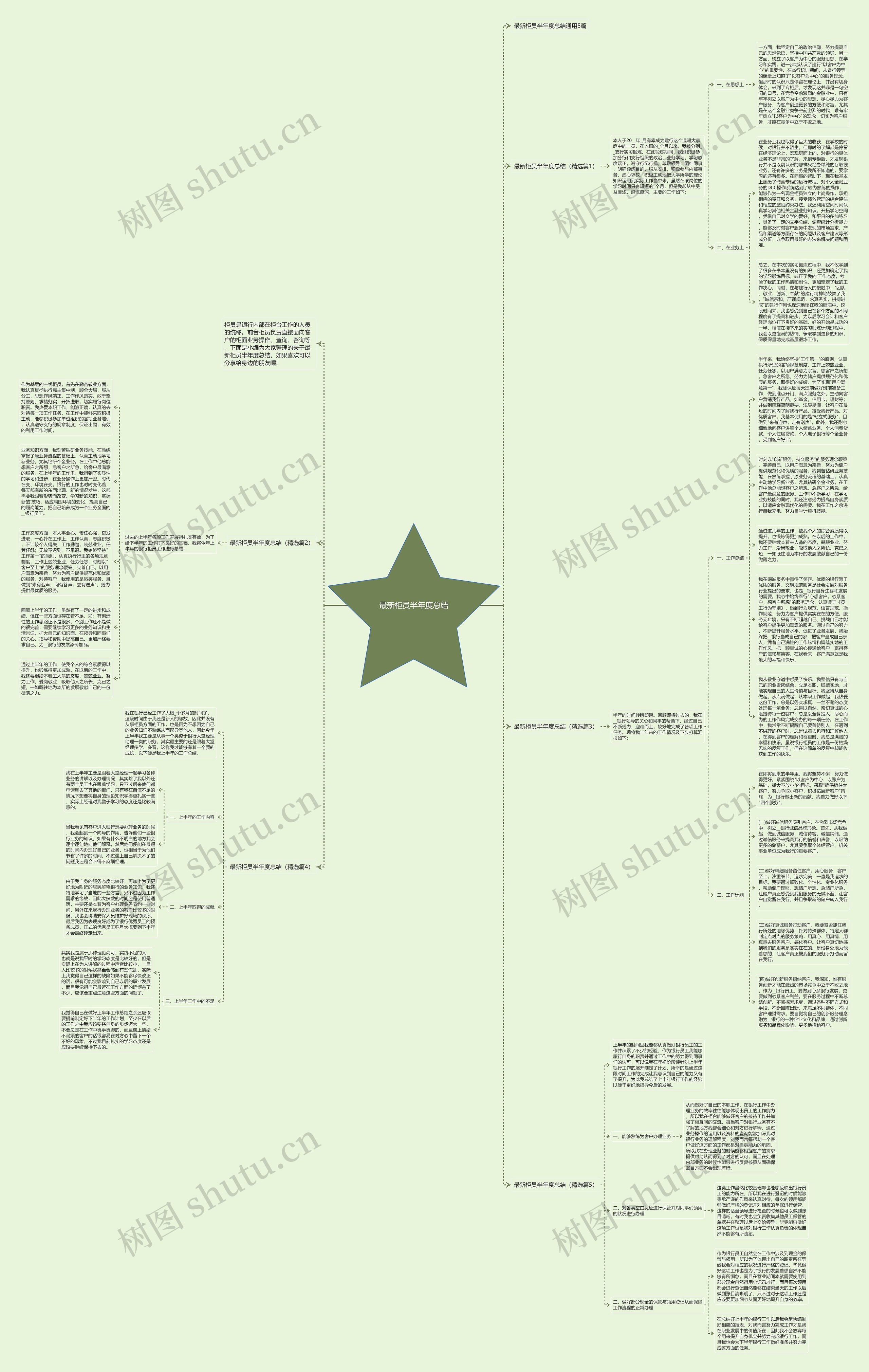最新柜员半年度总结思维导图