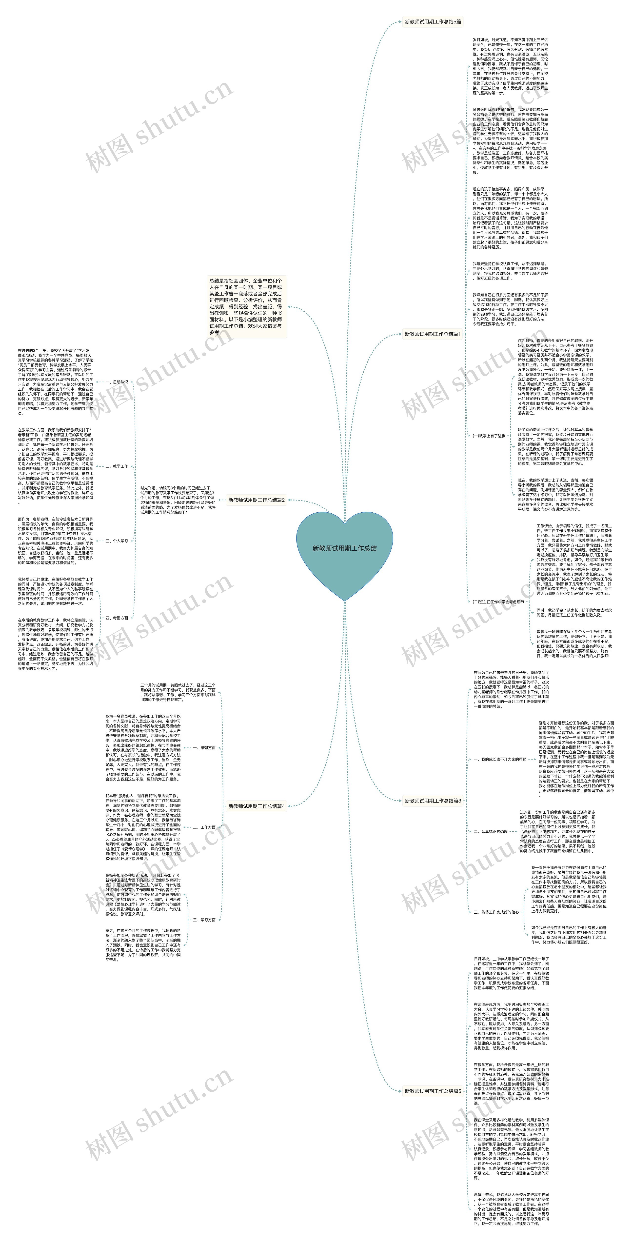 新教师试用期工作总结思维导图