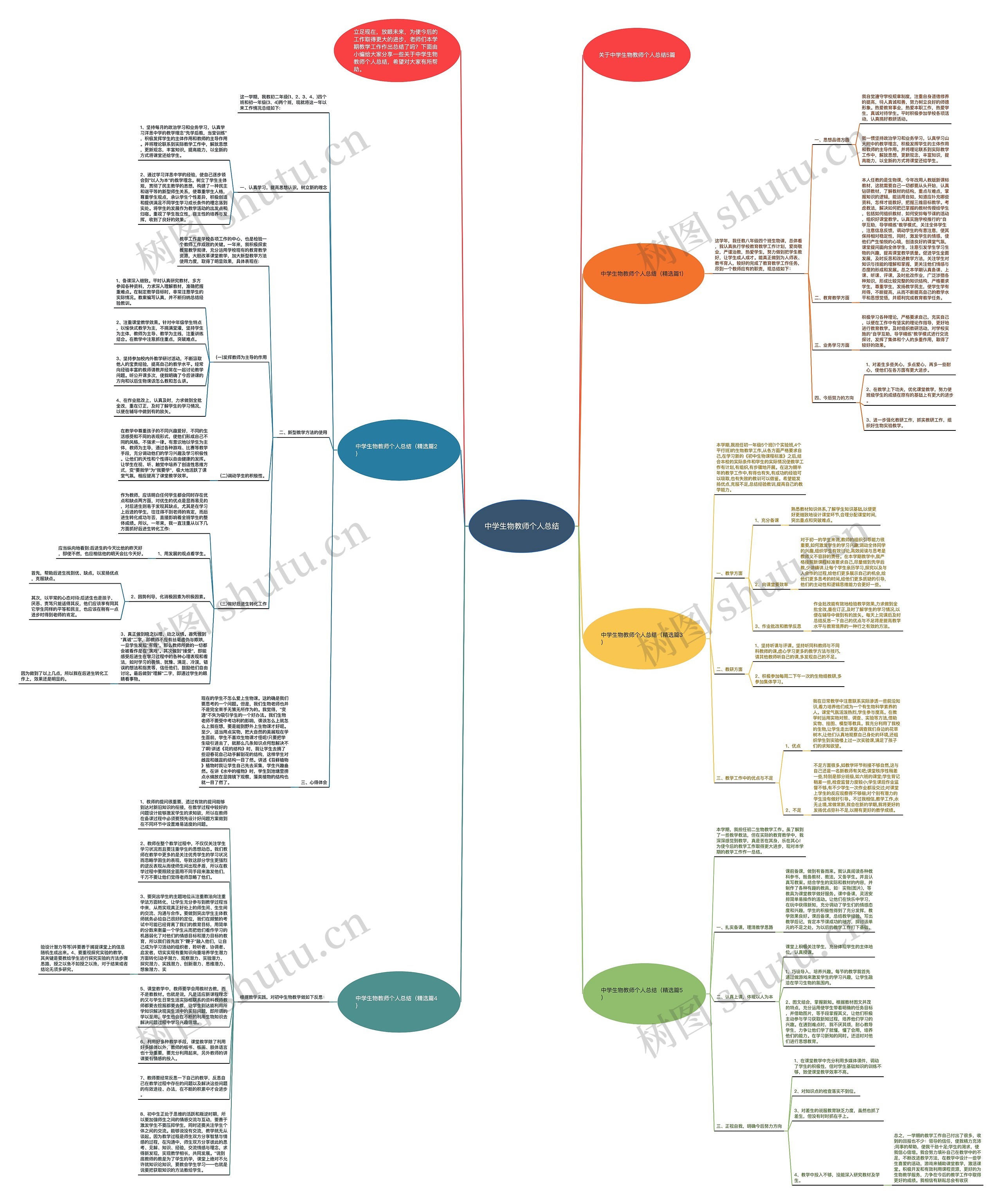 中学生物教师个人总结思维导图高清图 中学生物教师个人总结思维导图