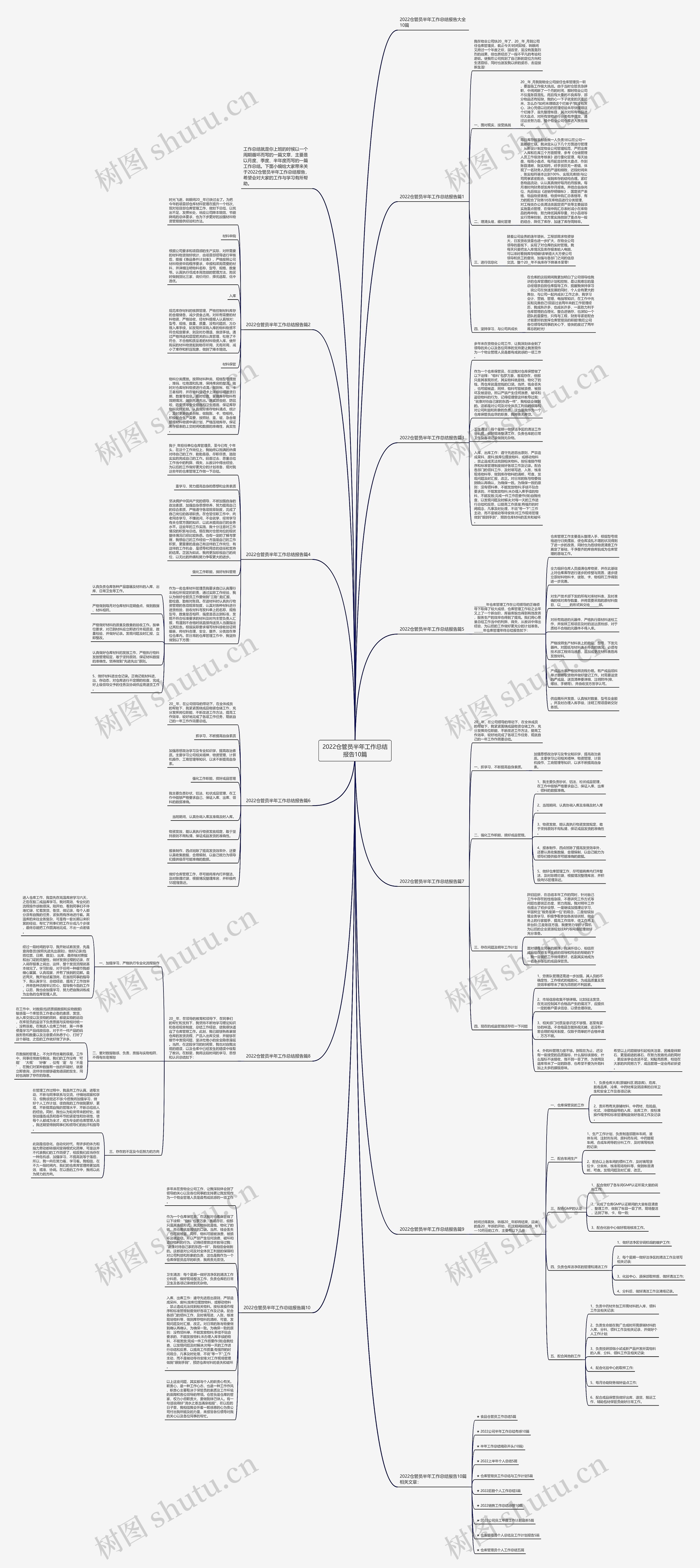 2022仓管员半年工作总结报告10篇思维导图