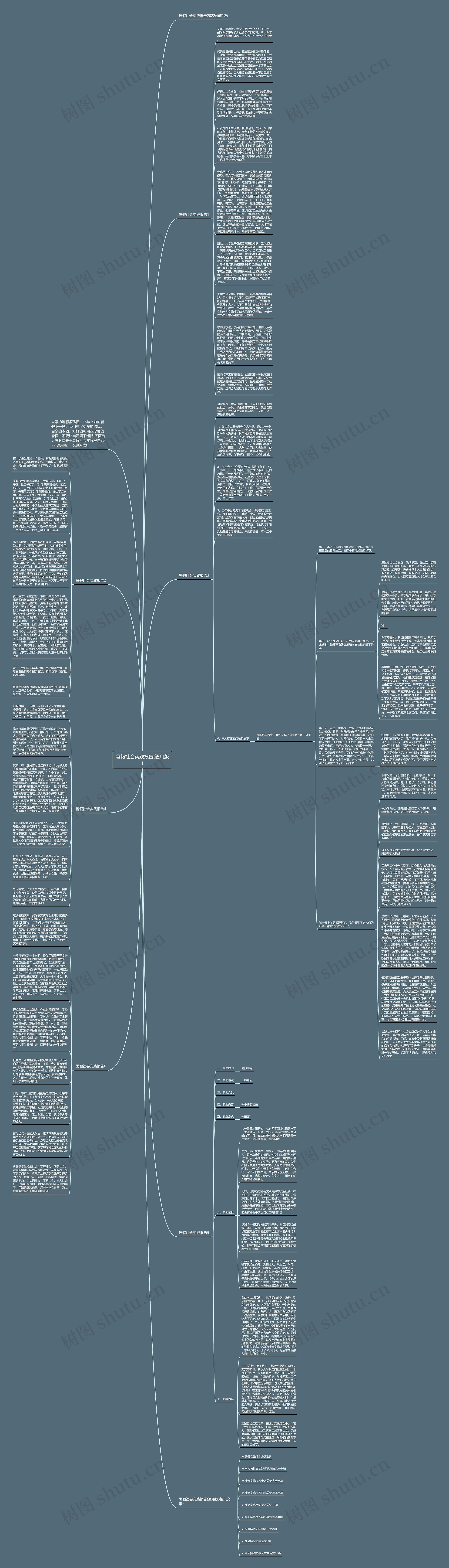 暑假社会实践报告(通用版)思维导图