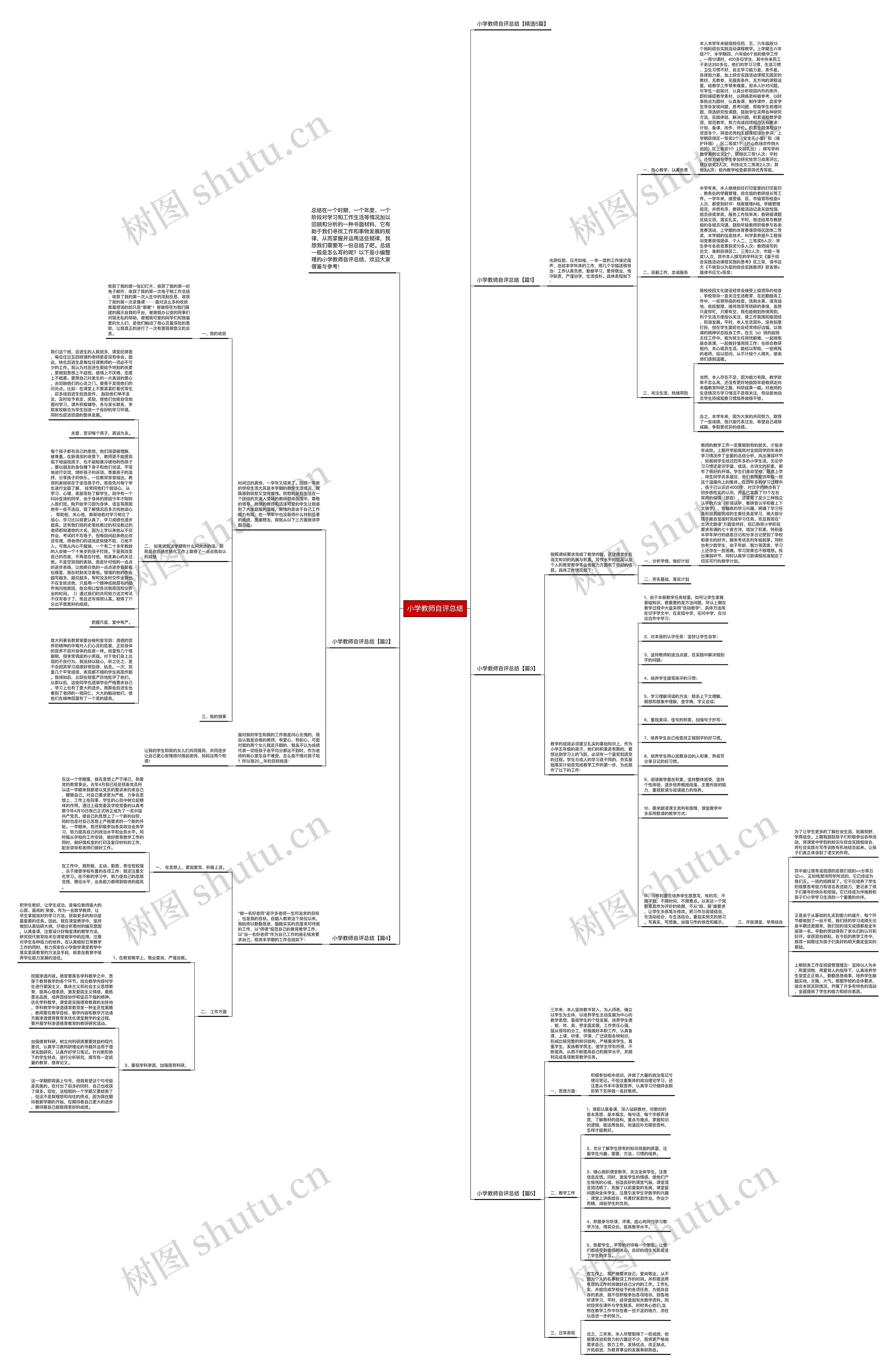 小学教师自评总结思维导图