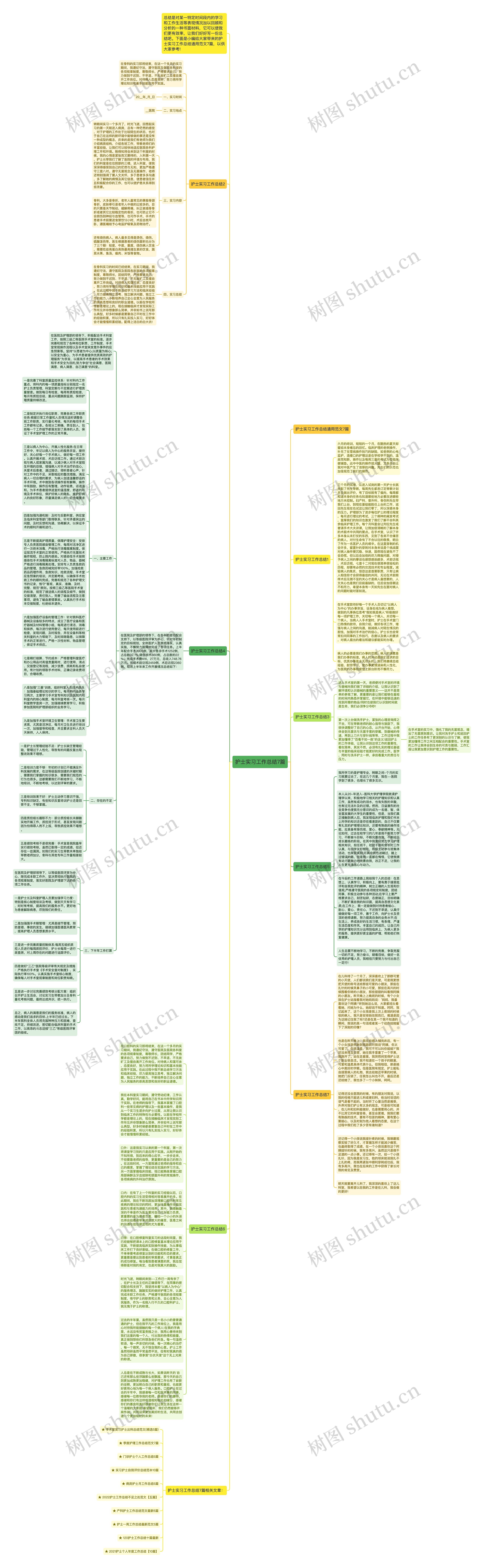 护士实习工作总结7篇思维导图