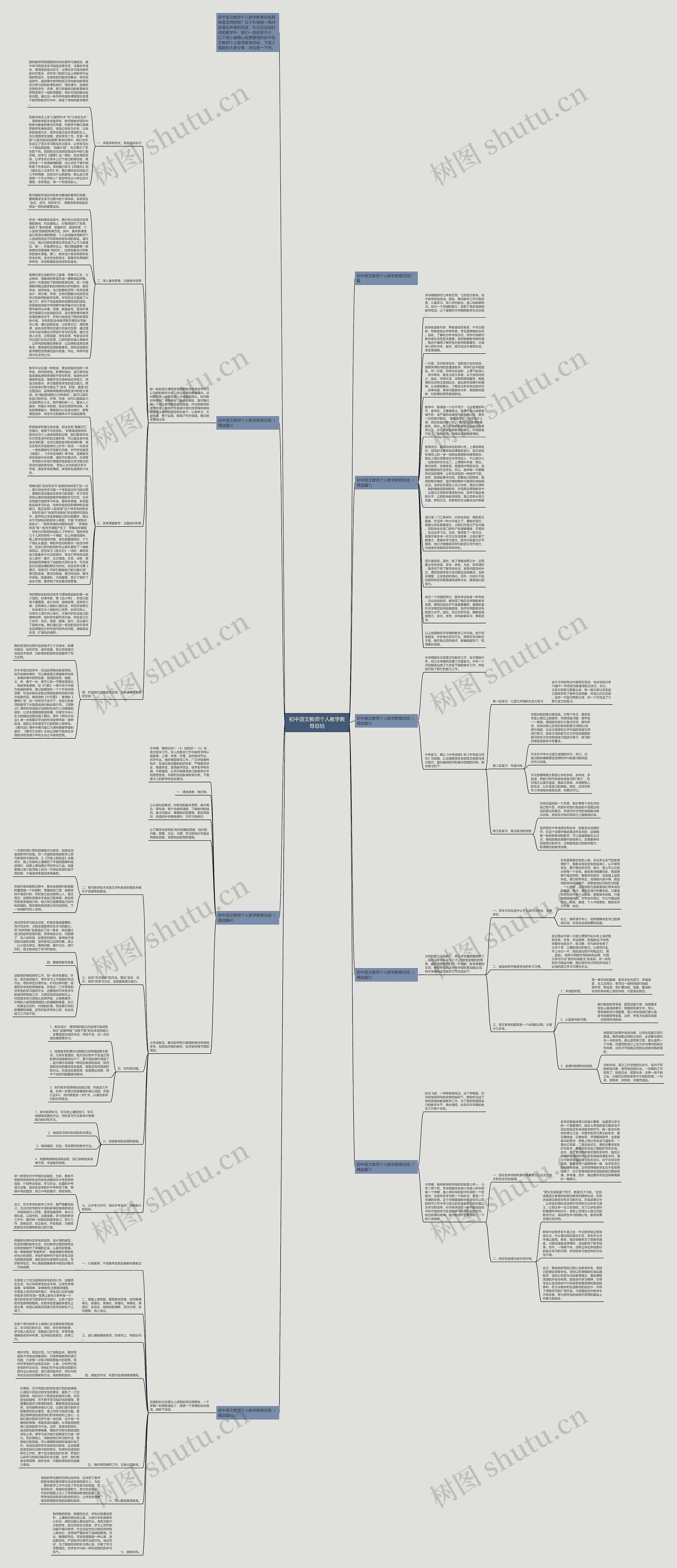 初中语文教师个人教学教育总结思维导图