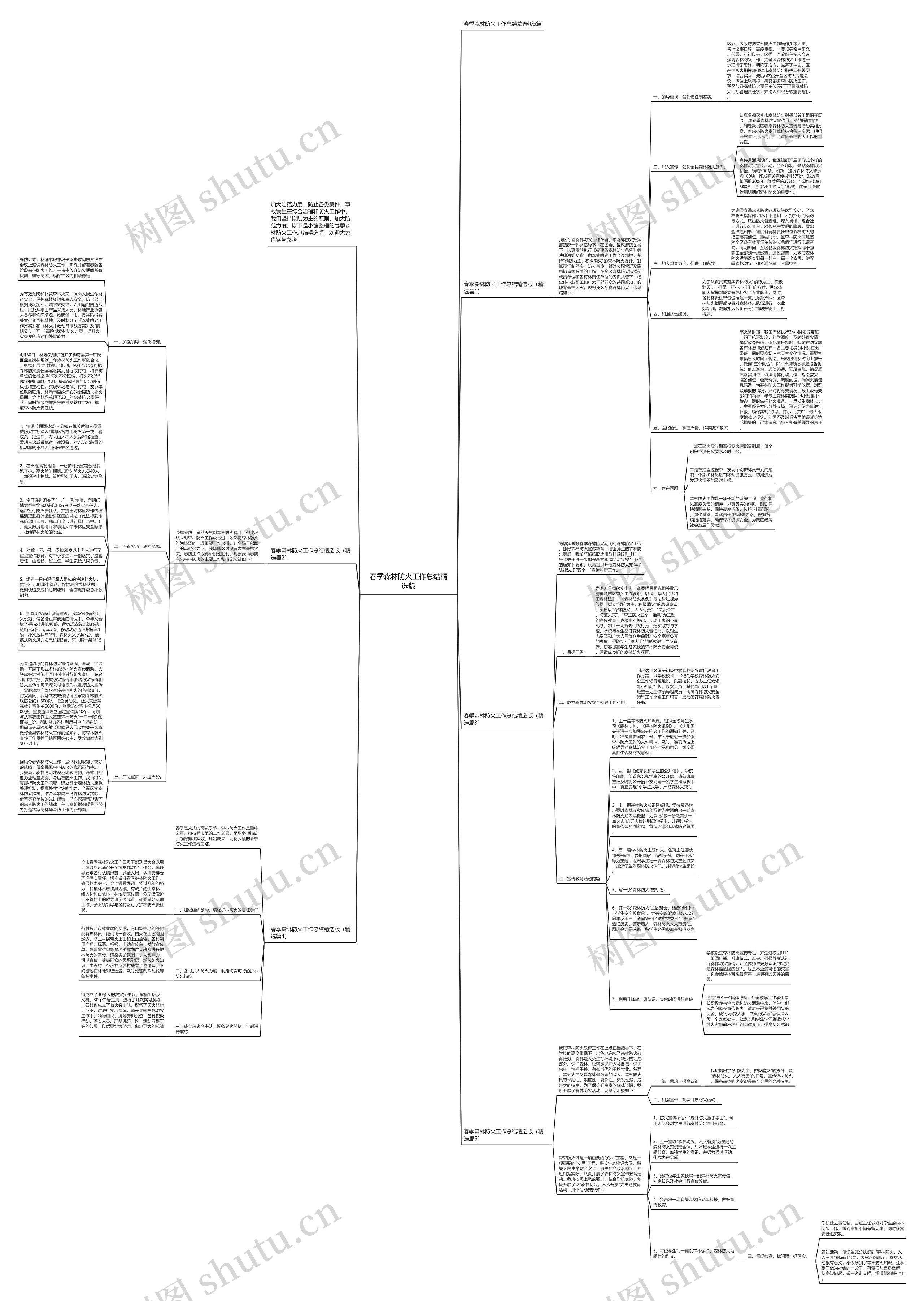 春季森林防火工作总结精选版思维导图