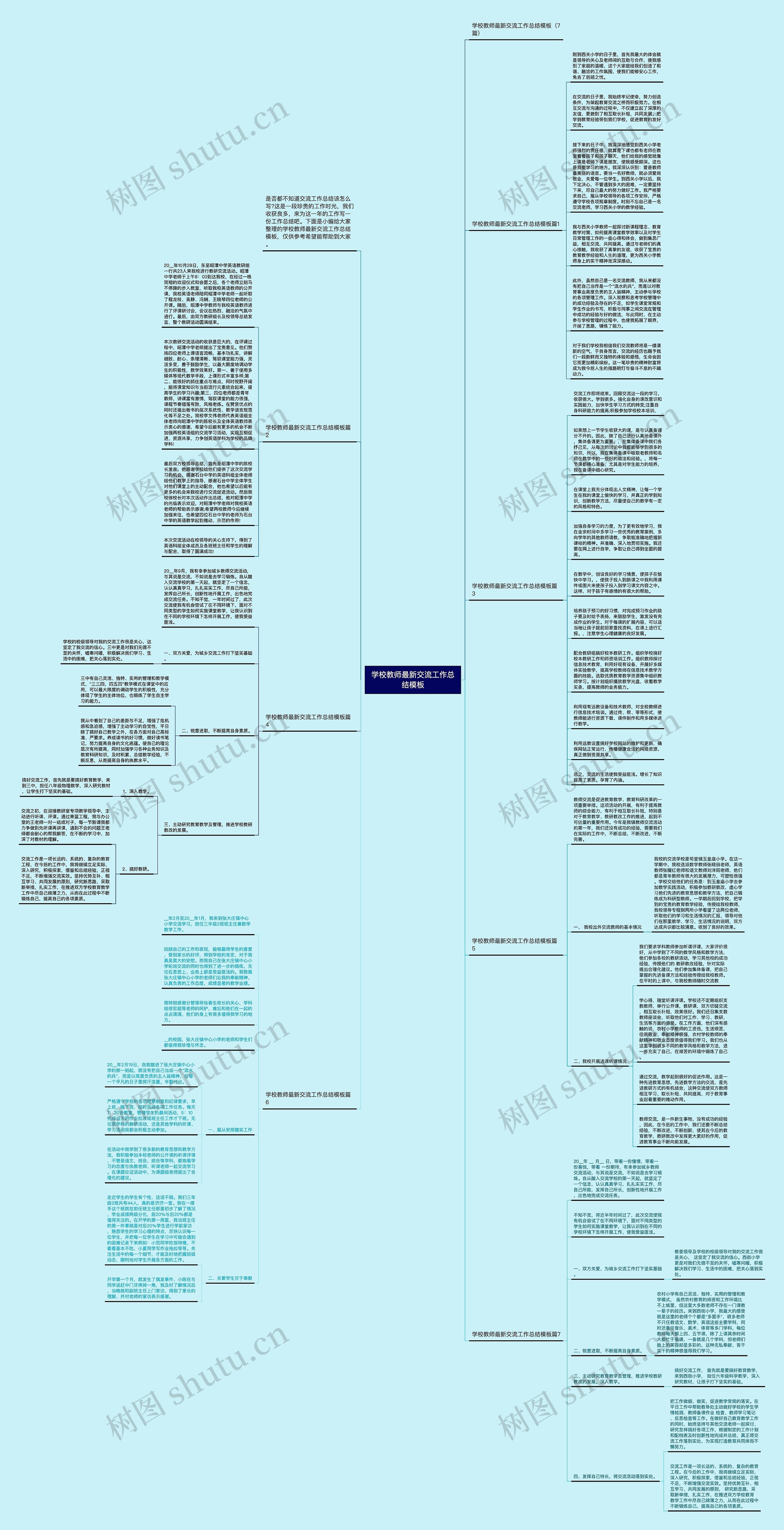 学校教师最新交流工作总结思维导图