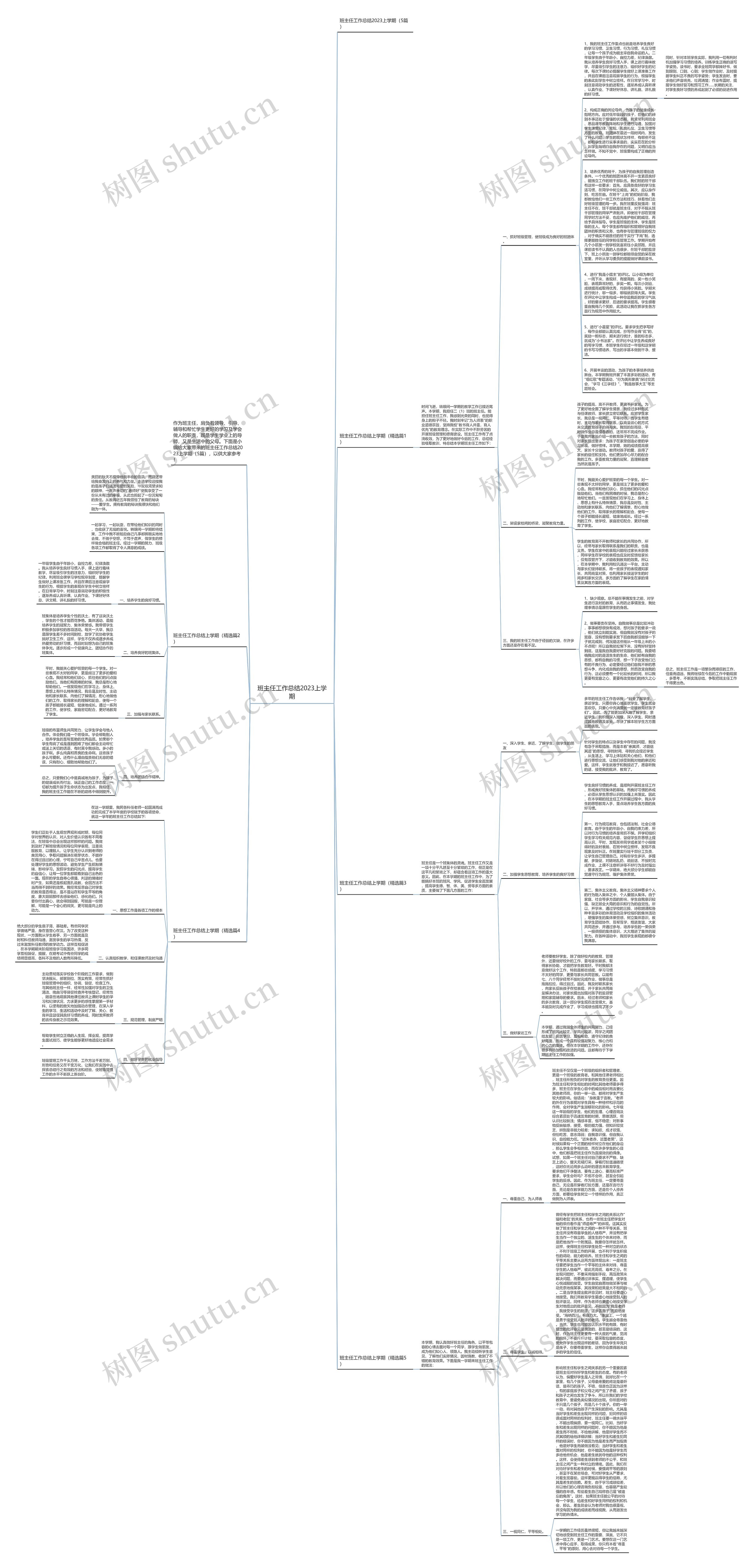 班主任工作总结2023上学期思维导图