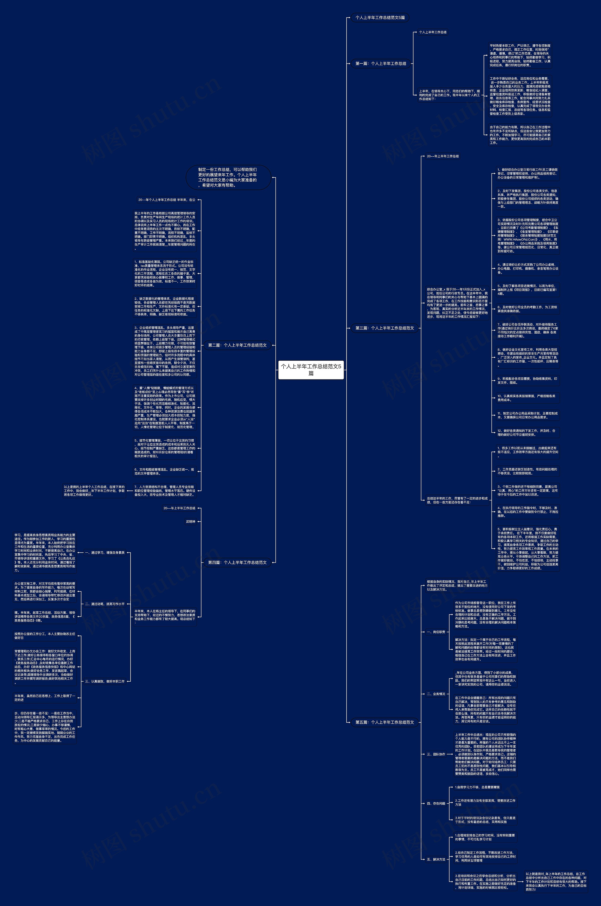 个人上半年工作总结范文5篇思维导图