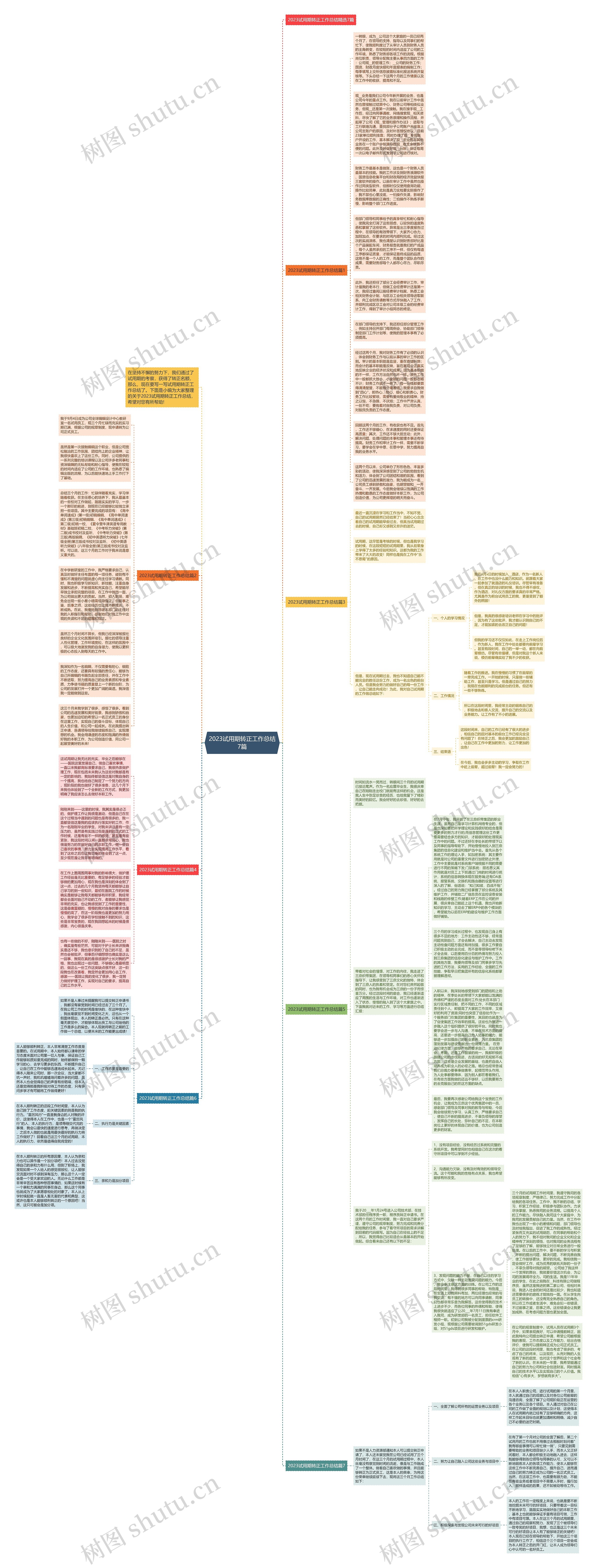 2023试用期转正工作总结7篇思维导图