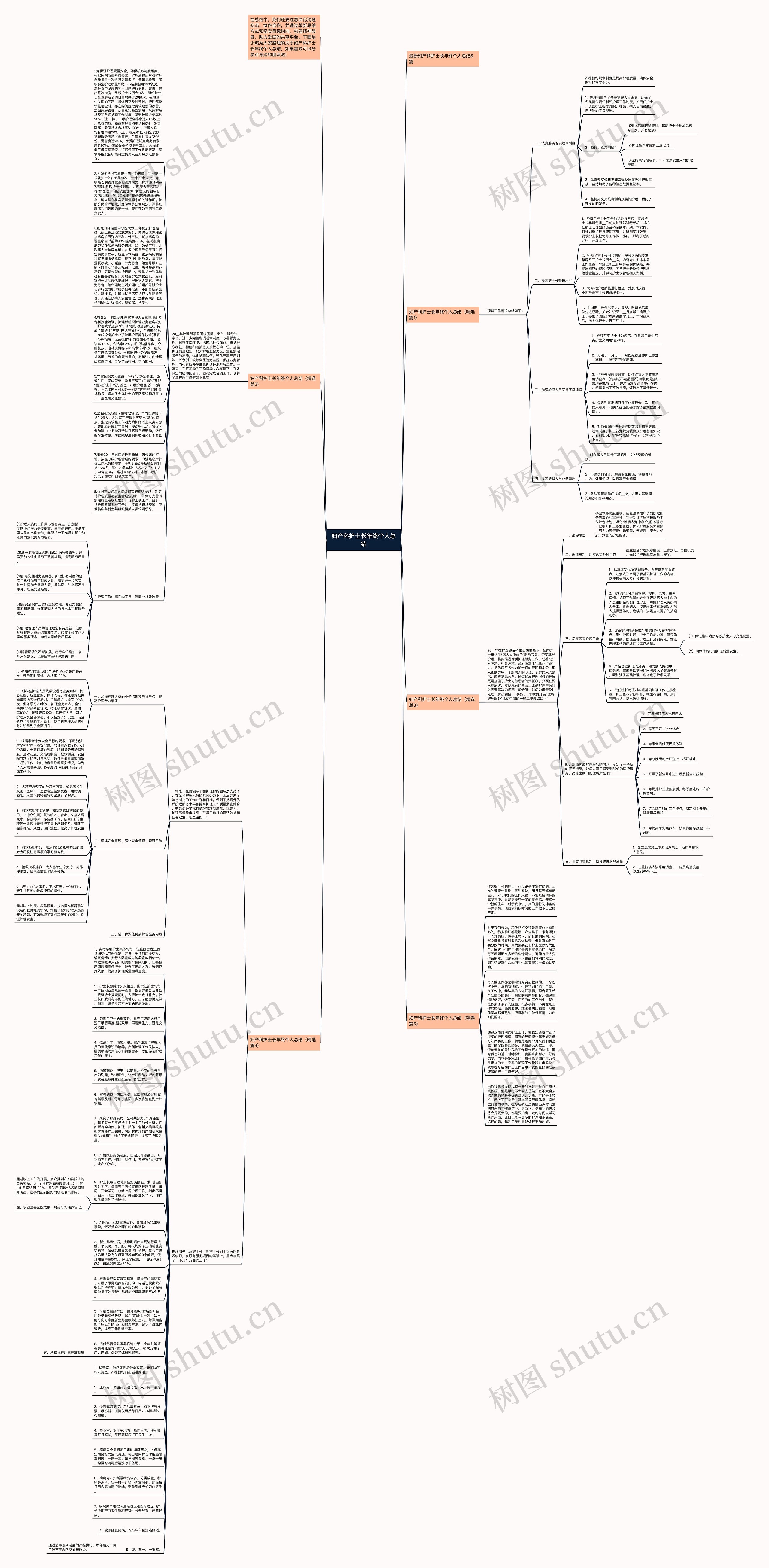 妇产科护士长年终个人总结思维导图
