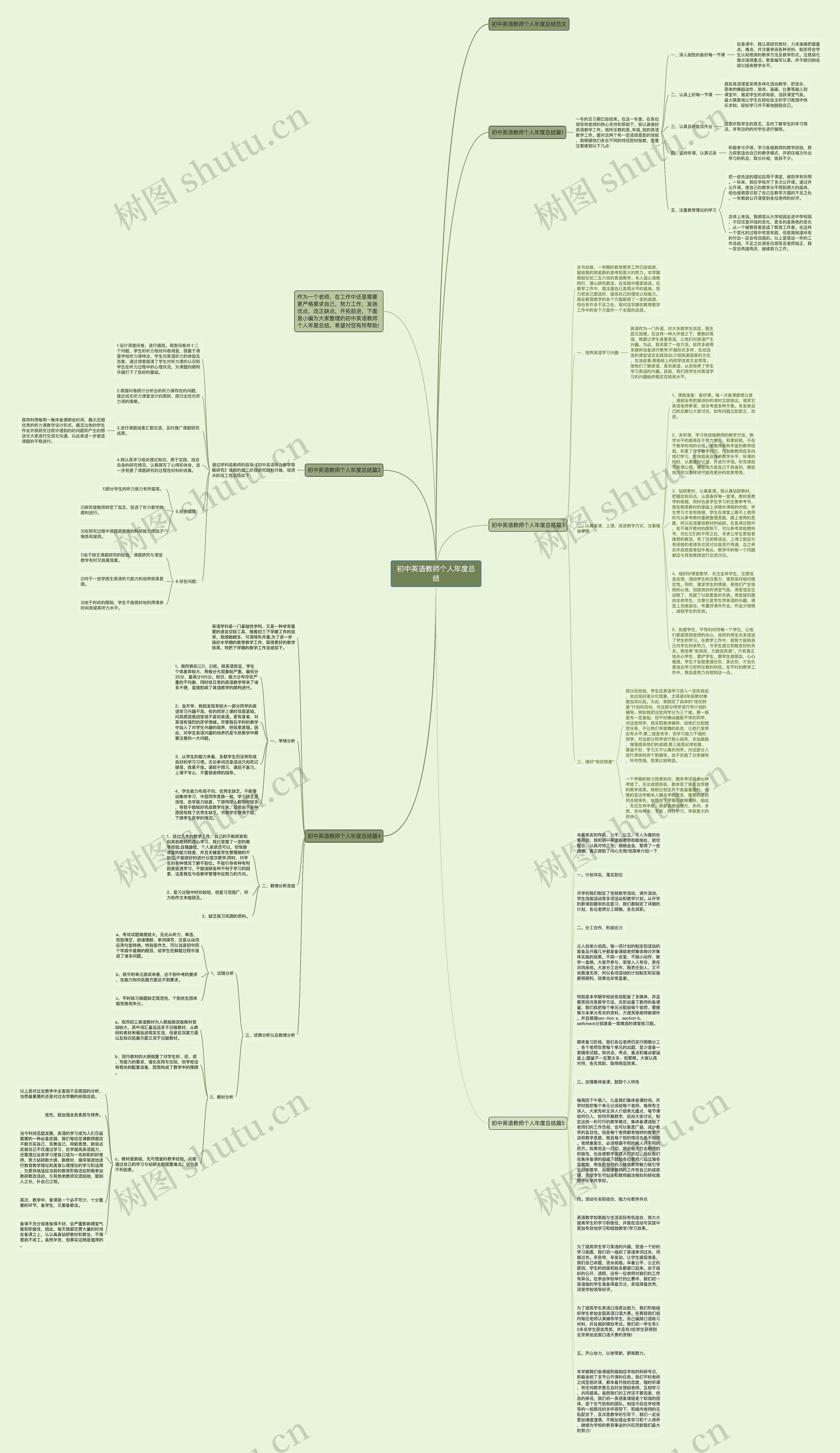 初中英语教师个人年度总结思维导图
