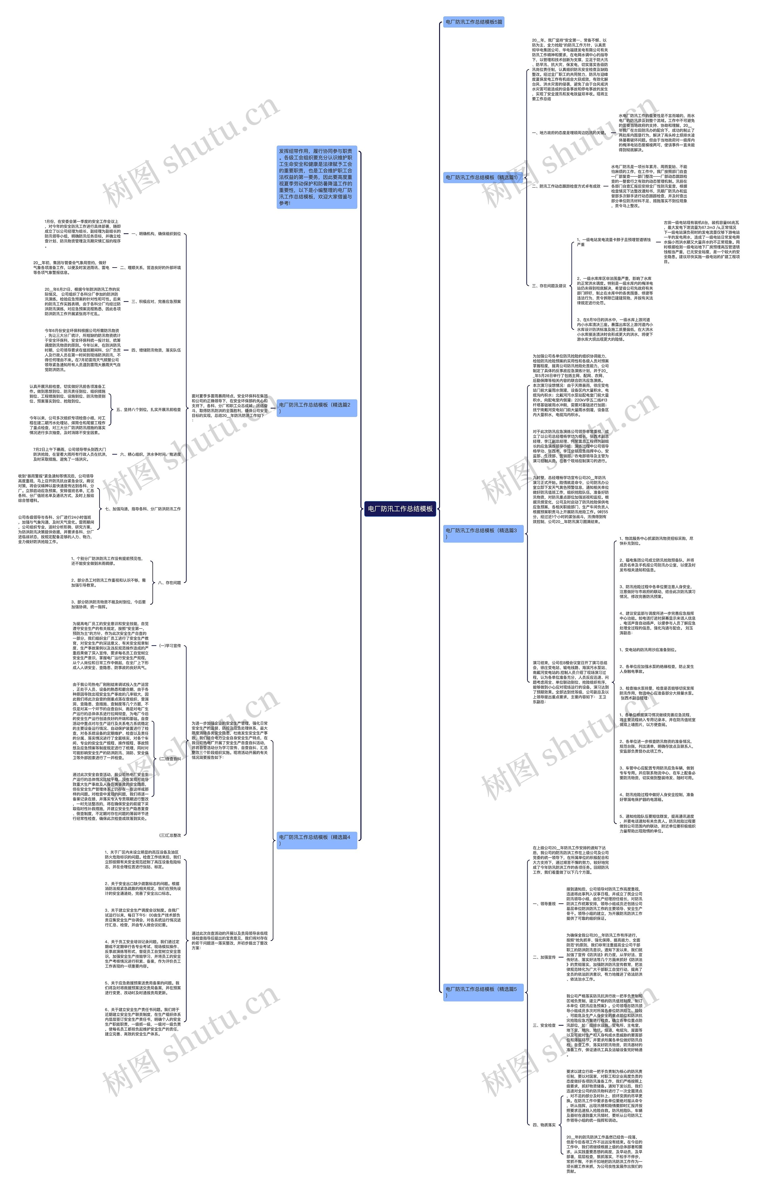 电厂防汛工作总结思维导图