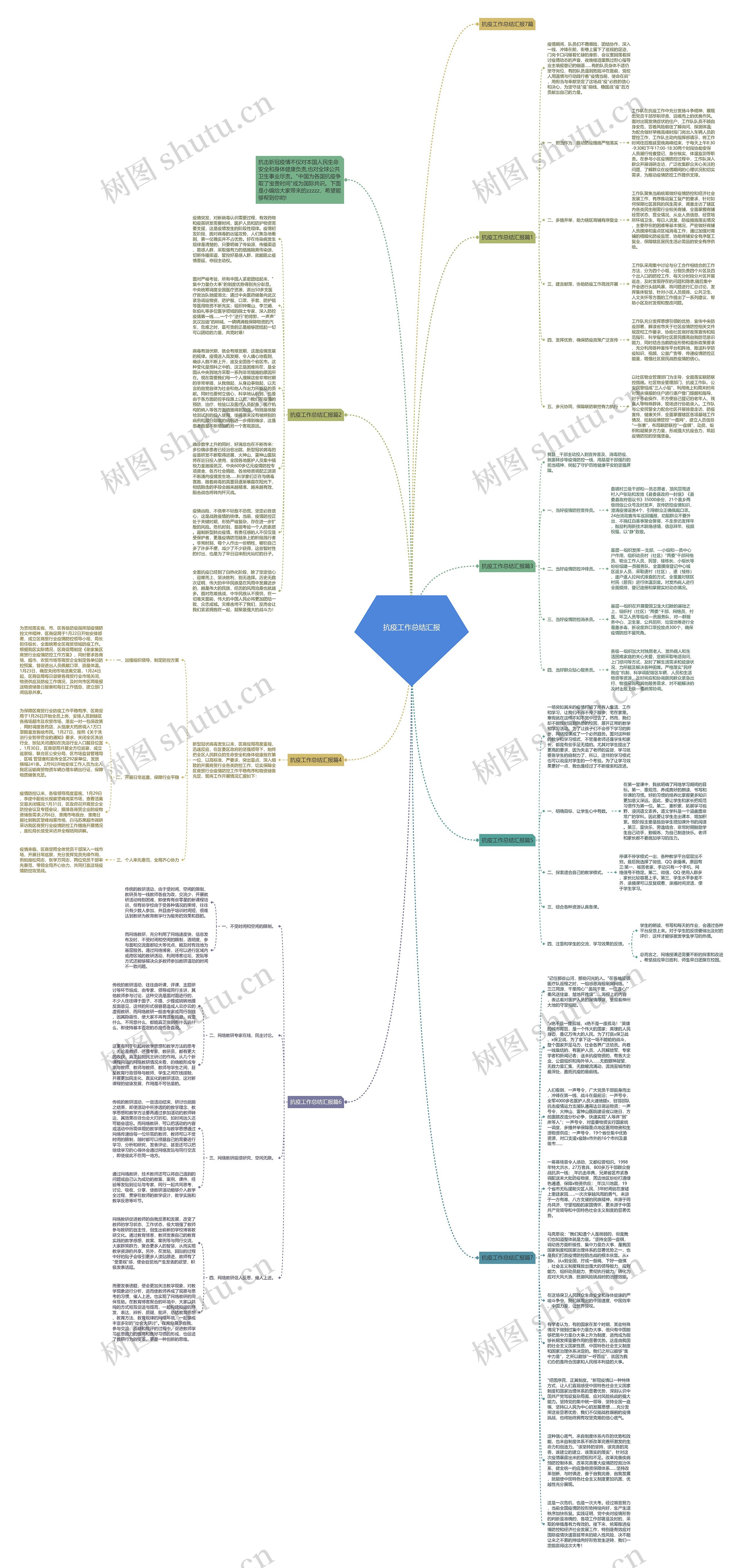 抗疫工作总结汇报思维导图