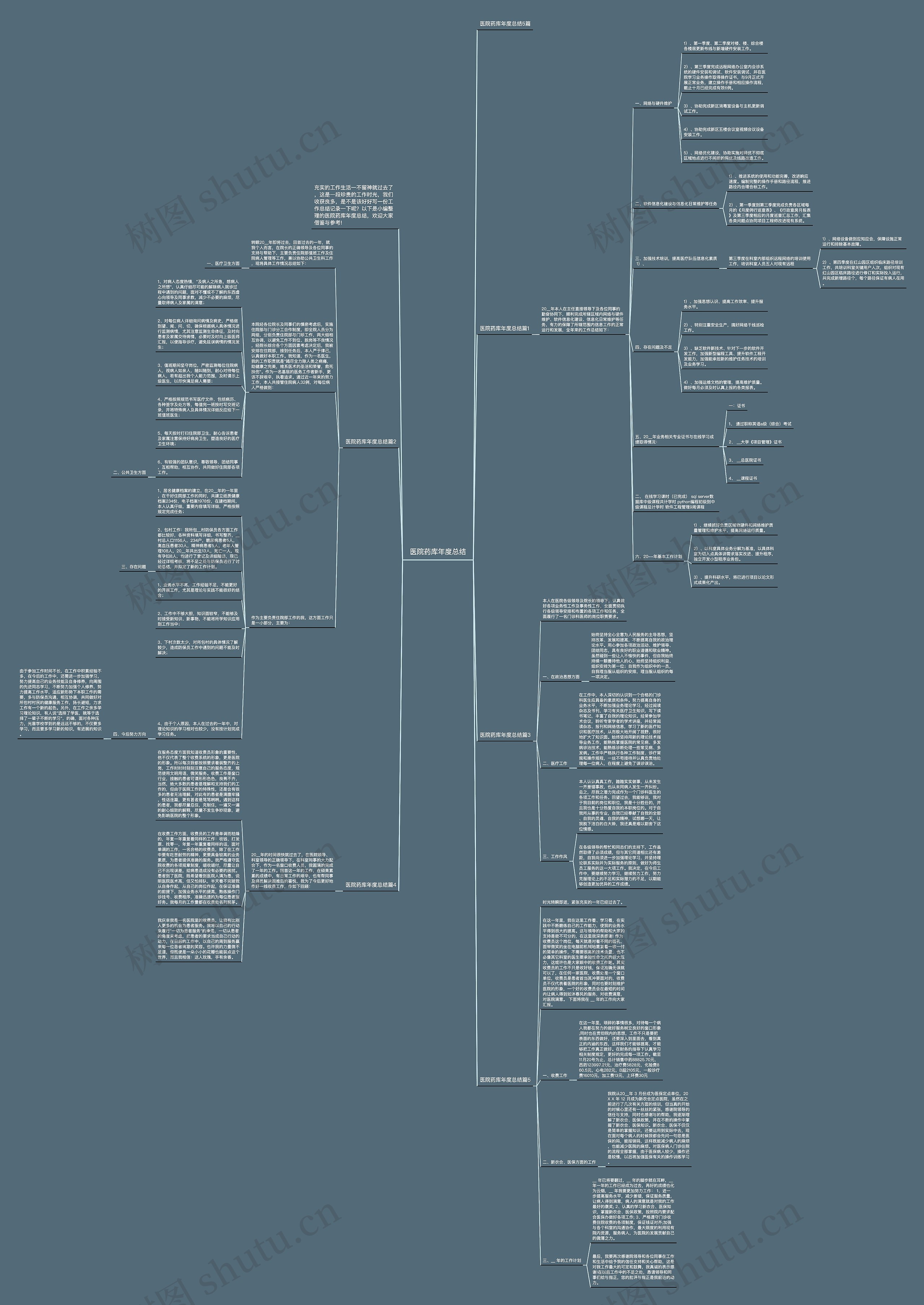 医院药库年度总结思维导图高清图 医院药库年度总结思维导图