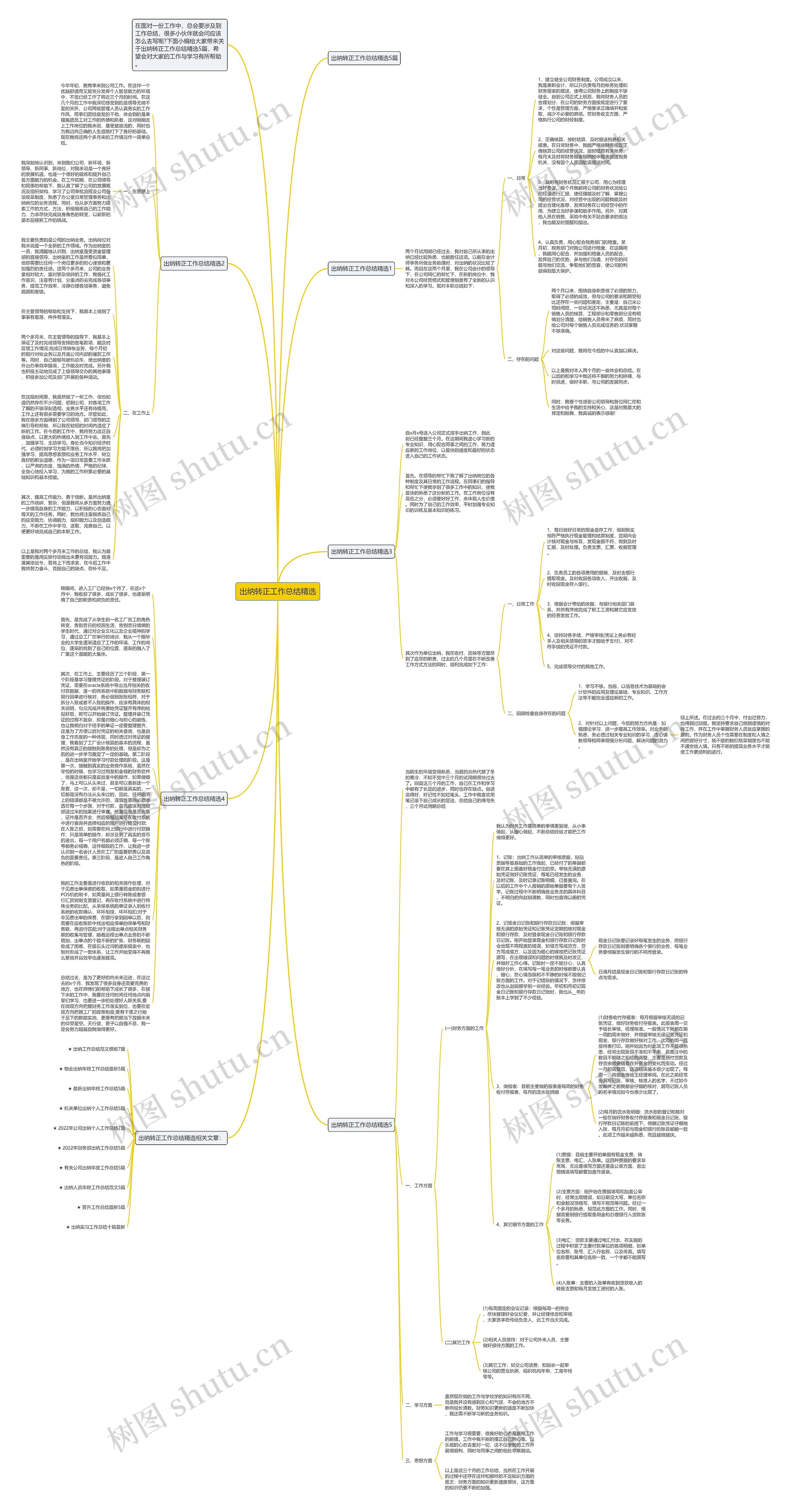 出纳转正工作总结精选思维导图